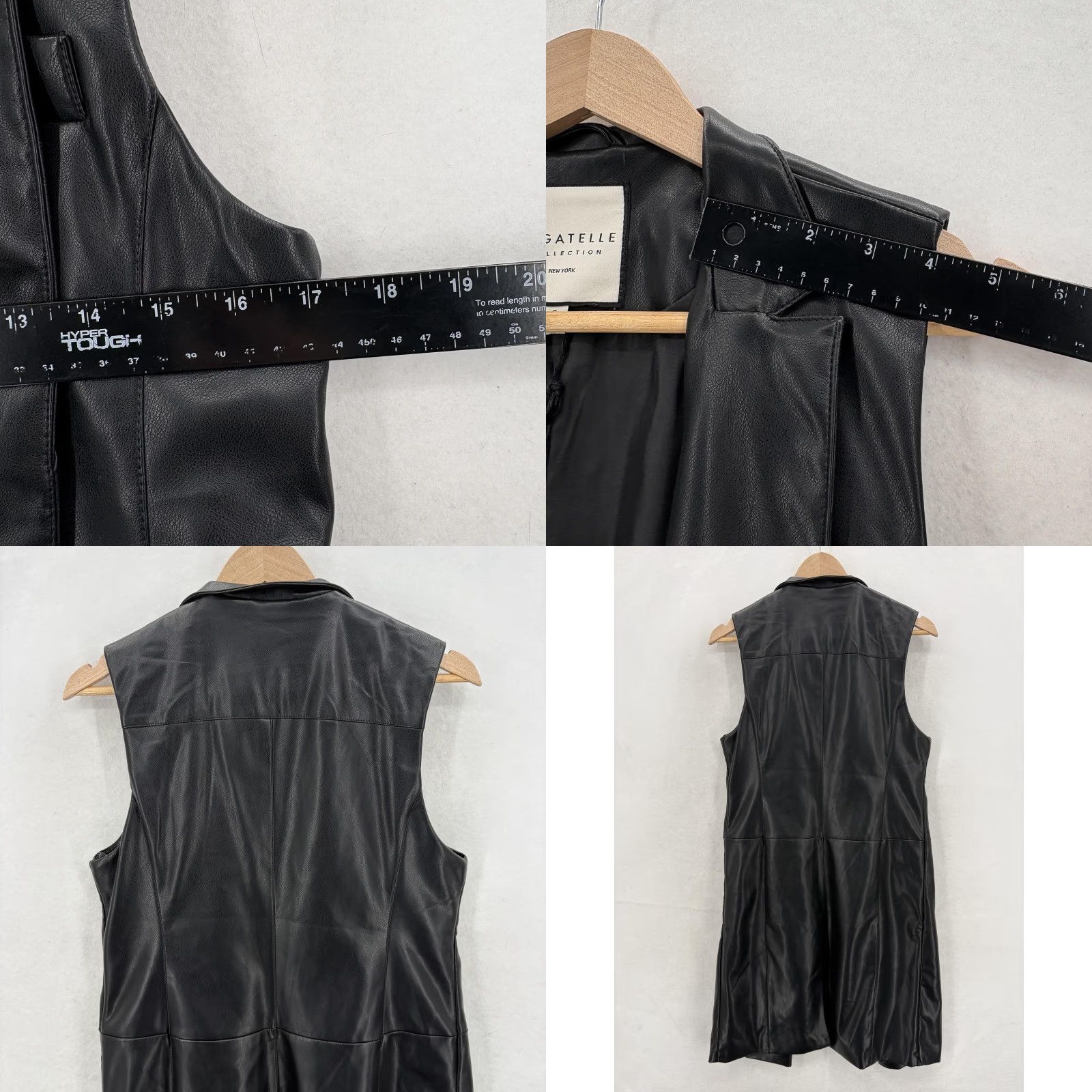 Vintage Bagatelle Collection Vest Womens Small Black Faux Leather Longline Trench Coat Size S / US 4 / IT 40 - 8 Thumbnail