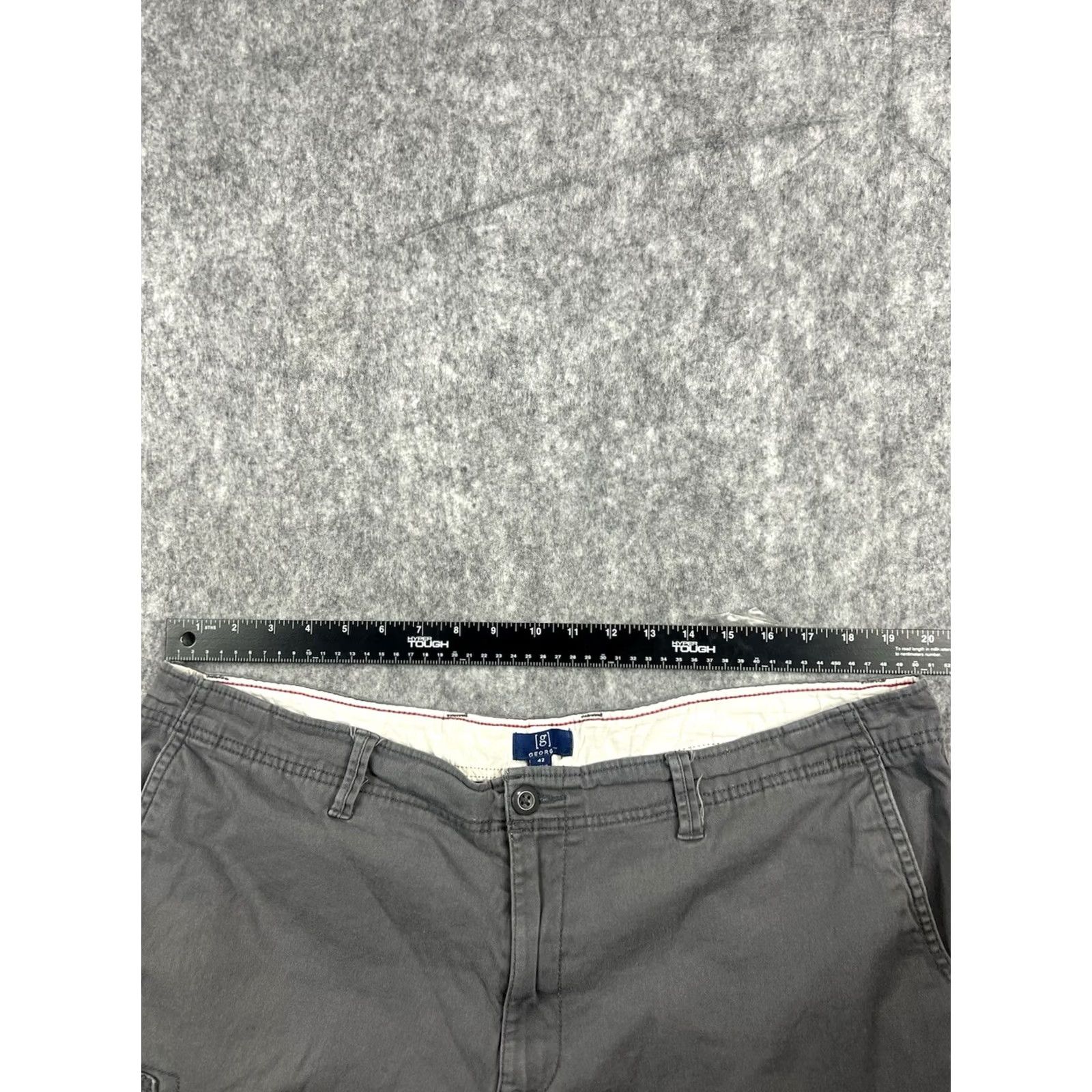 George George Cargo Shorts Men Gray 42 Cotton Blend Flat Front Chino Outdoor Casual Utility/Hiking Size US 42 / EU 58 - 3 Thumbnail