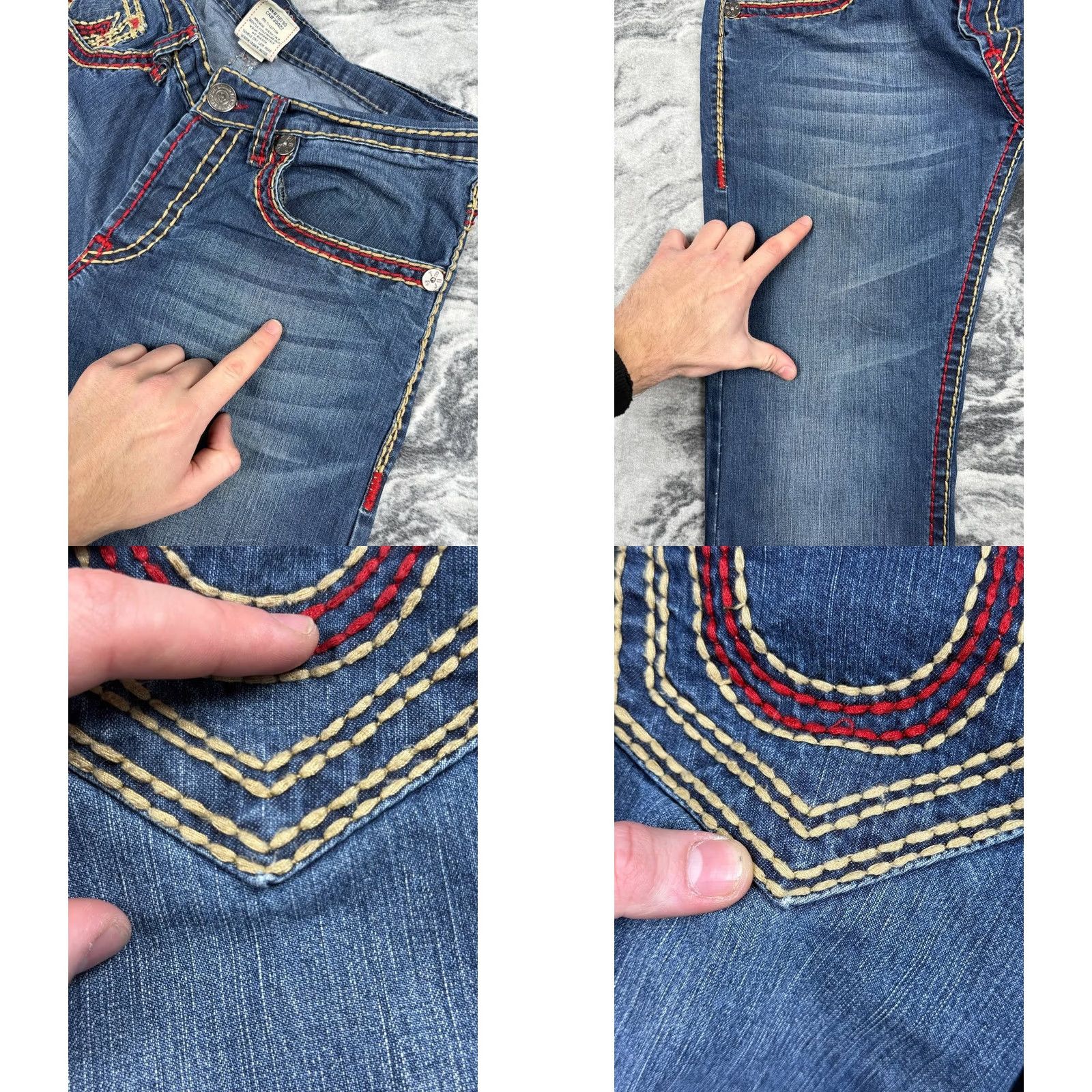 True Religion VINTAGE True Religion Rocco Denim Jeans Men 34x34 Blue 5-Pocket Straight Long Rise 10-12in Logo Pattern Solid Jeans Baggy Size US 34 / EU 50 - 10 Thumbnail