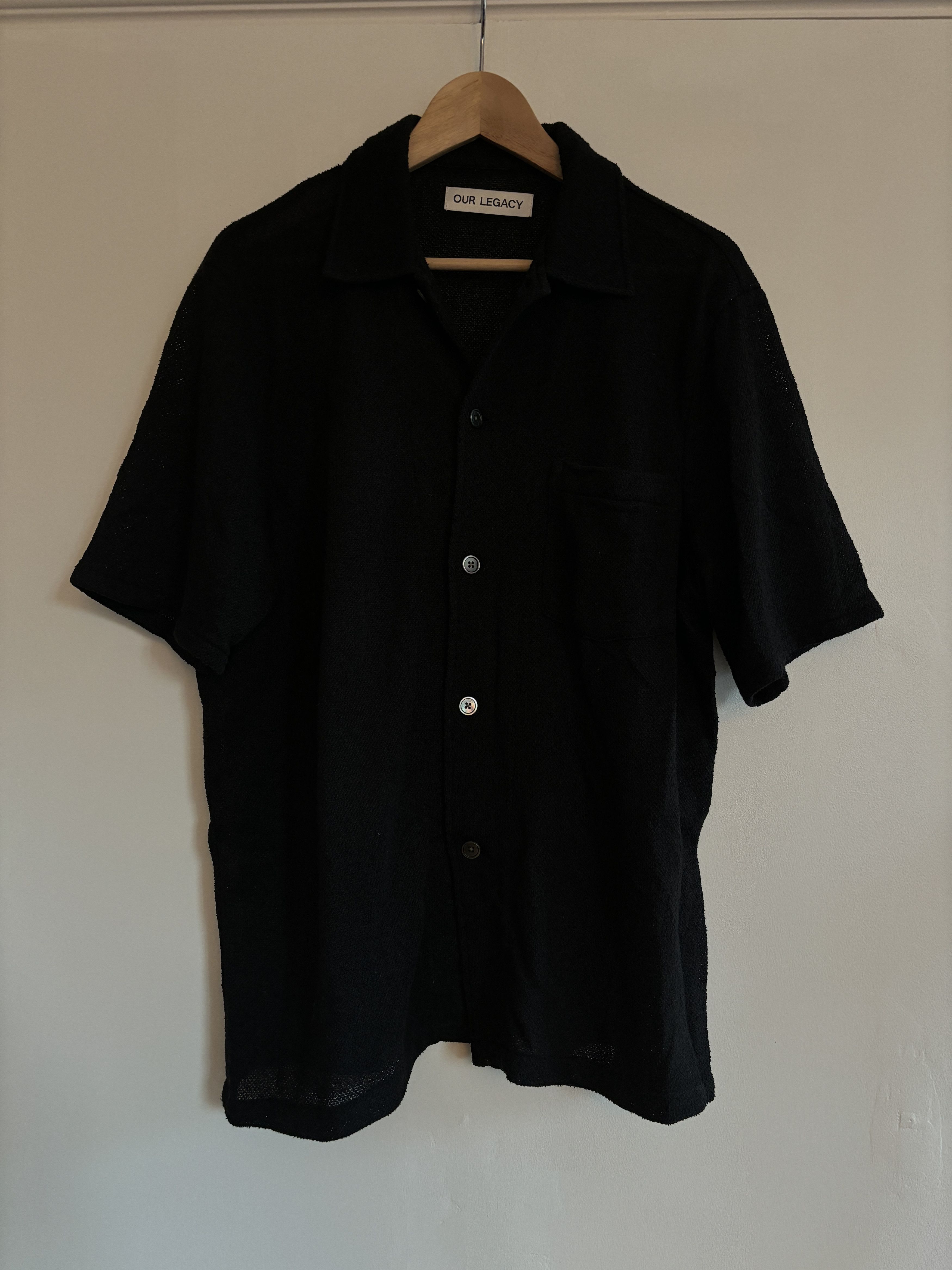 Our Legacy BOX SHIRT SHORTSLEEVE Black Boucle Size US S / EU 44-46 / 1 - 9 Thumbnail