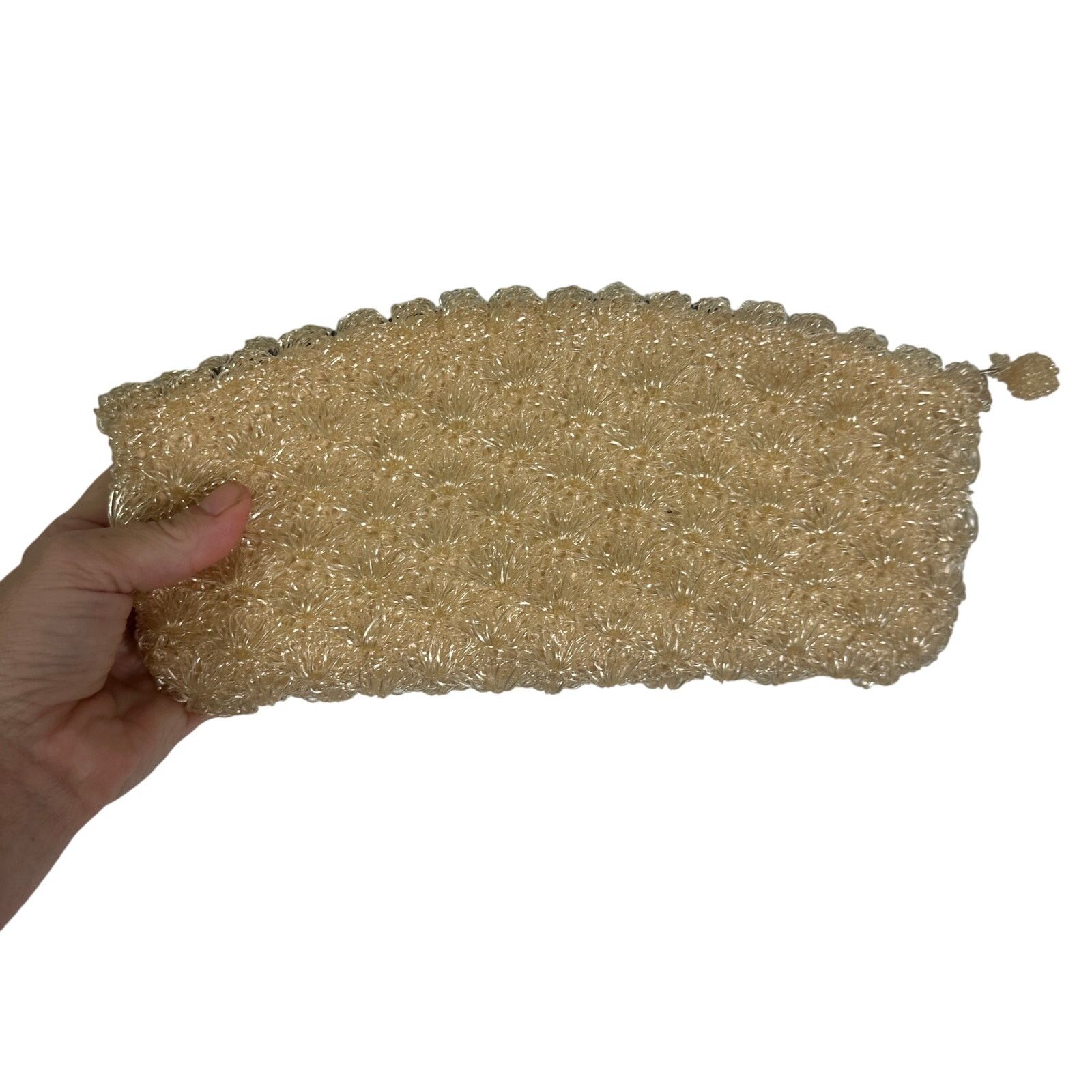 Vintage Vintage 40s Antique Champagne Cream Crochet Lucite Clutch Size ONE SIZE - 2 Thumbnail