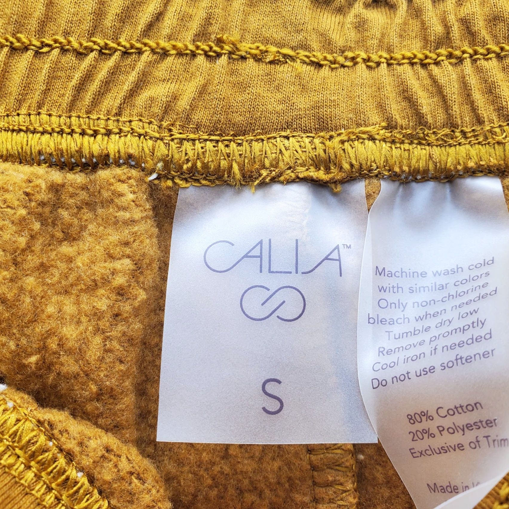 Vintage CALIA Sweatpants Womens S Tan Fleece Lined Elastic Waist Tapered Leg Pull On Womens Size S Tan Sweatpants CALIA Size 28" / US 6 / IT 42 - 7 Thumbnail