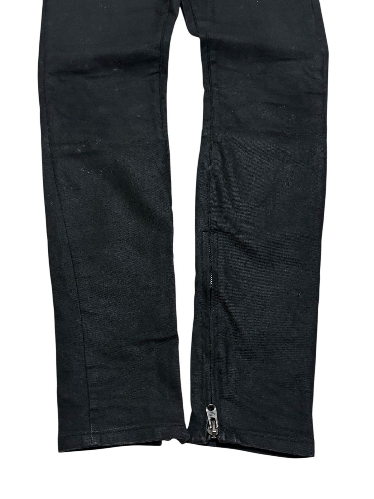 MNML MNML Coated Wax Black Jeans Slim Fit Zip Ankle Pants Size US 30 / EU 46 - 6 Thumbnail