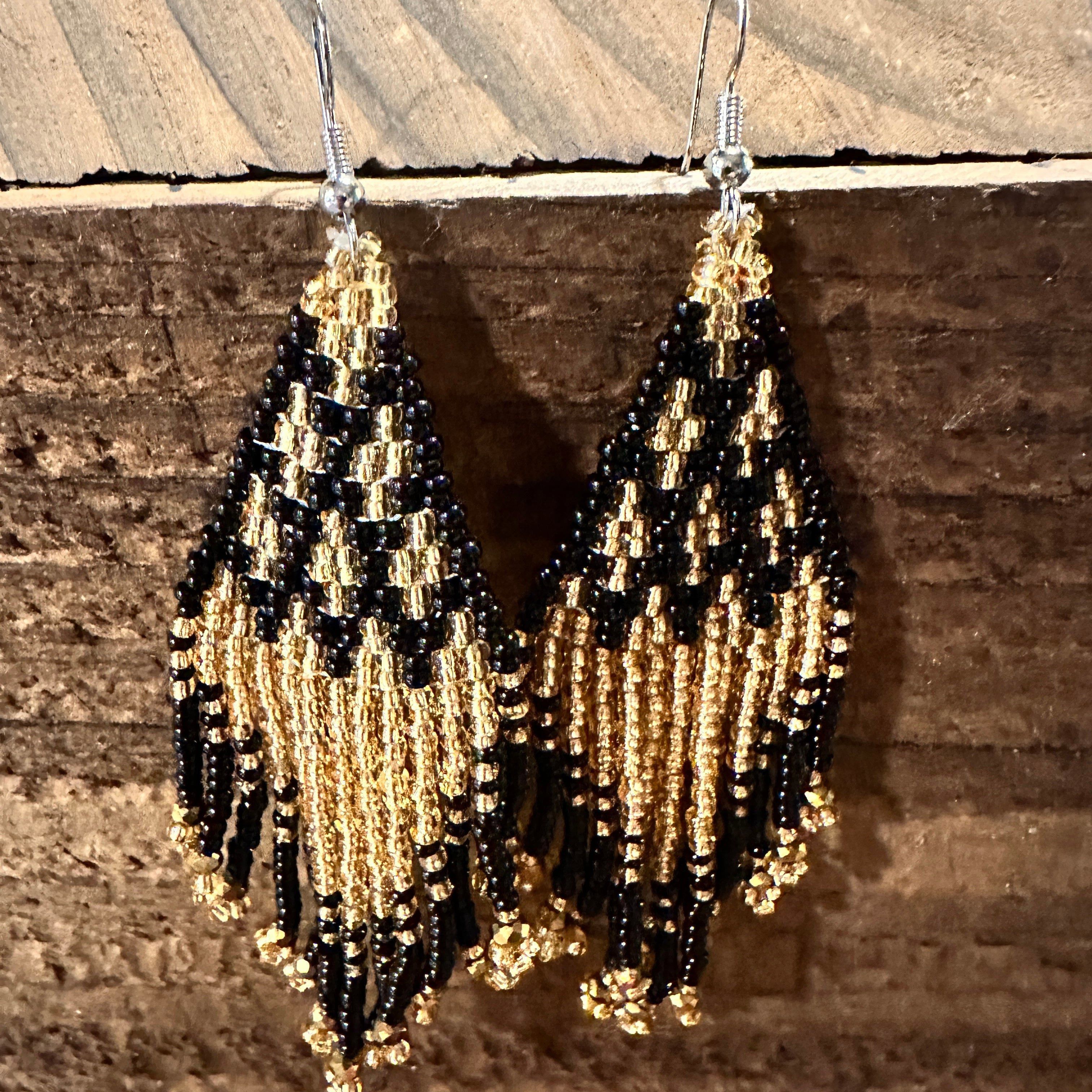 Other Chic Bohemian Navajo Seed Bead Dangle Earrings with Black an Size ONE SIZE - 3 Thumbnail