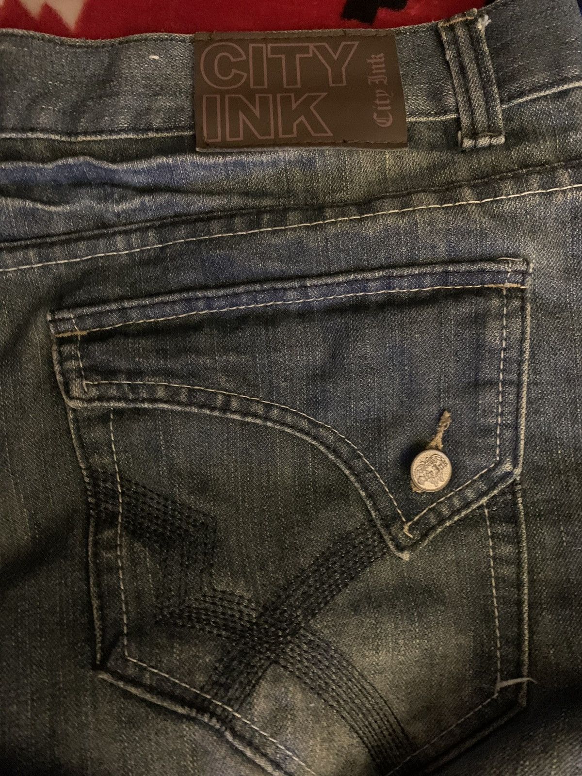 Vintage City Ink y2k distressed baggy jeans Size US 36 / EU 52 - 4 Thumbnail
