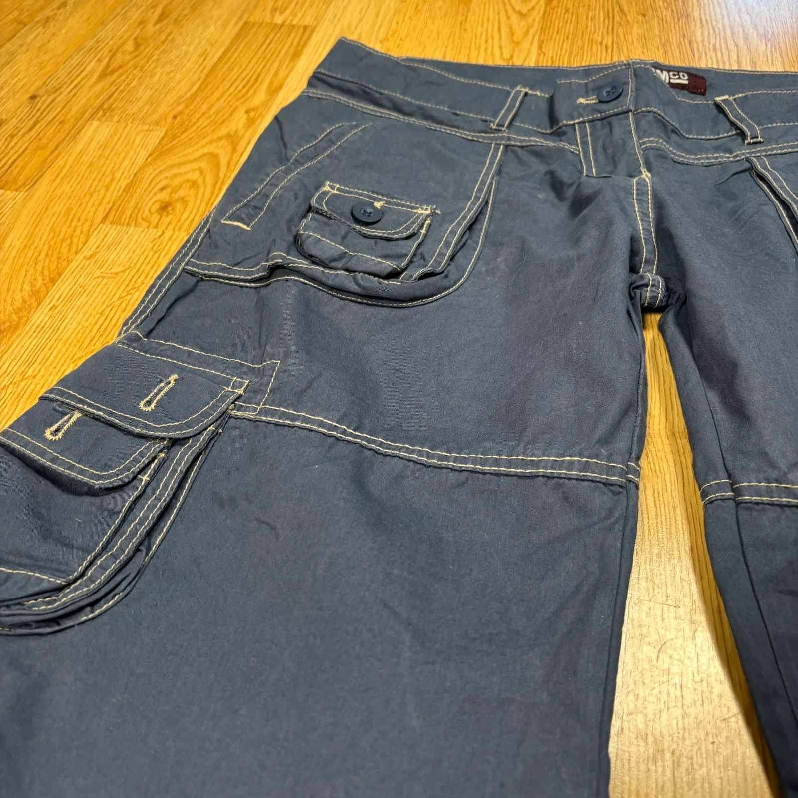 Japanese Brand Denim Co Blue Cargo Pants Size US 34 / EU 50 - 5 Thumbnail
