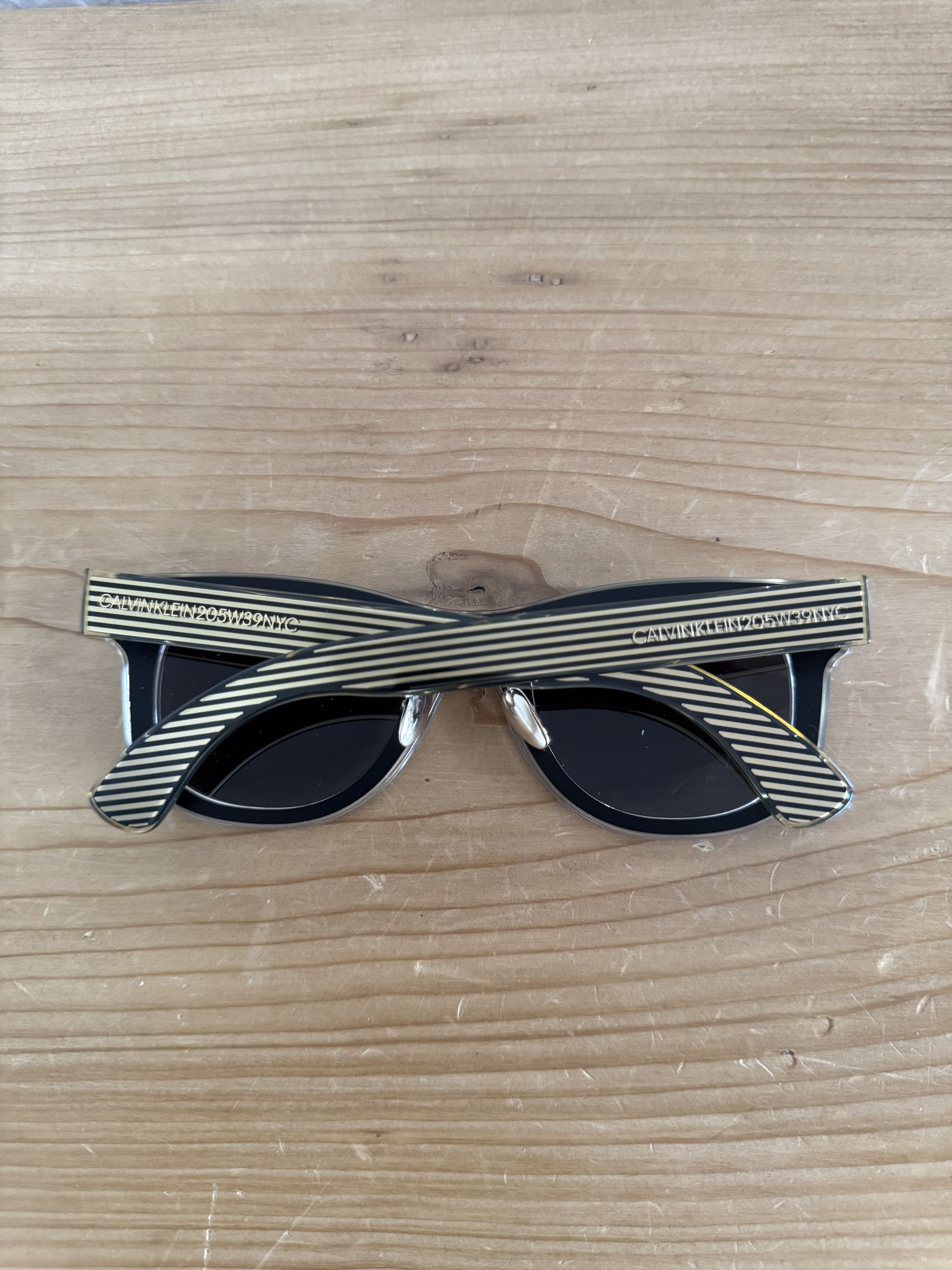 Calvin Klein 205W39NYC CKNYC1954S Striped Oversized Shield Sunglasses Size ONE SIZE - 4 Thumbnail