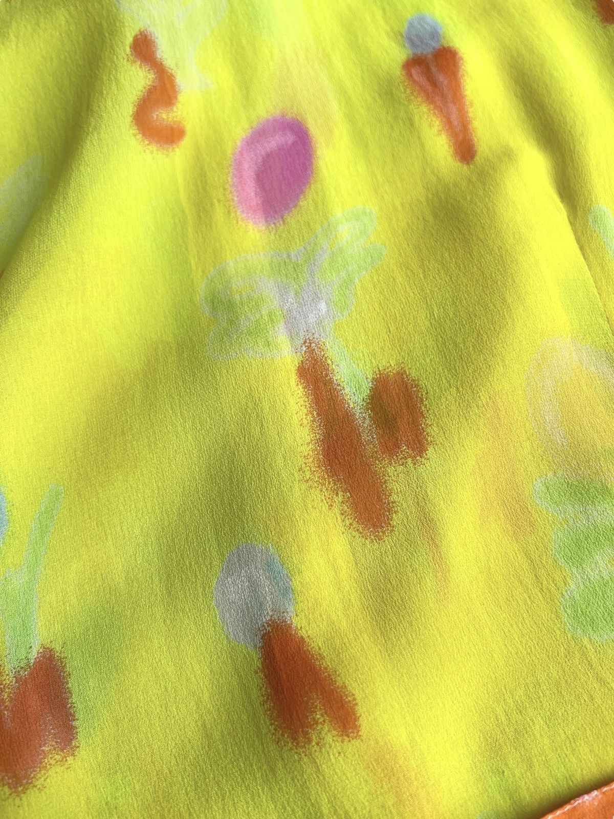 Versace SS1996 Gianni Versace Neon Yellow Spray Paint Silk Blouse Size S / US 4 / IT 40 - 12 Thumbnail