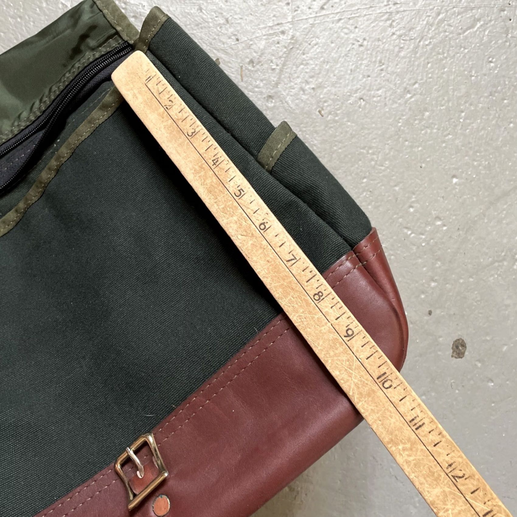 Vintage VINTAGE Canvas Back Dry Goods Co. Leather Satchel Messenger Style Bag Men NWOT? Size ONE SIZE - 6 Thumbnail