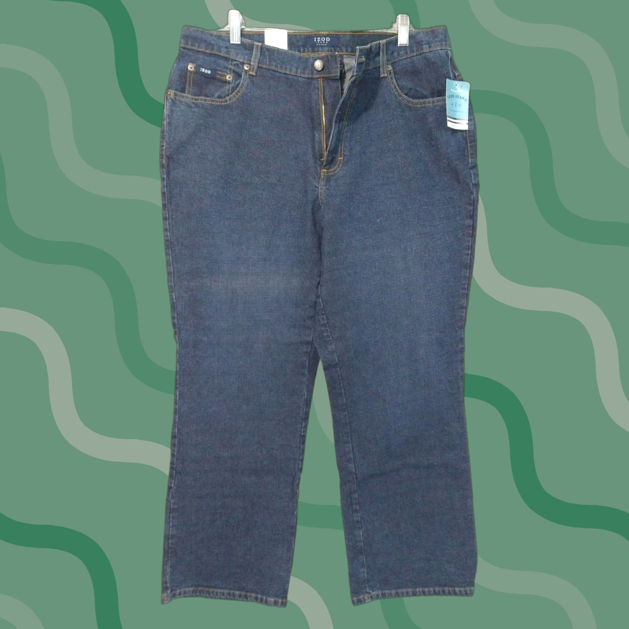 Izod IZOD Womens Jeans 16W Blue Denim Stretch Boot Cut Straight Leg Dark Wash Size 38" / US 16 / IT 52 - 1 Thumbnail