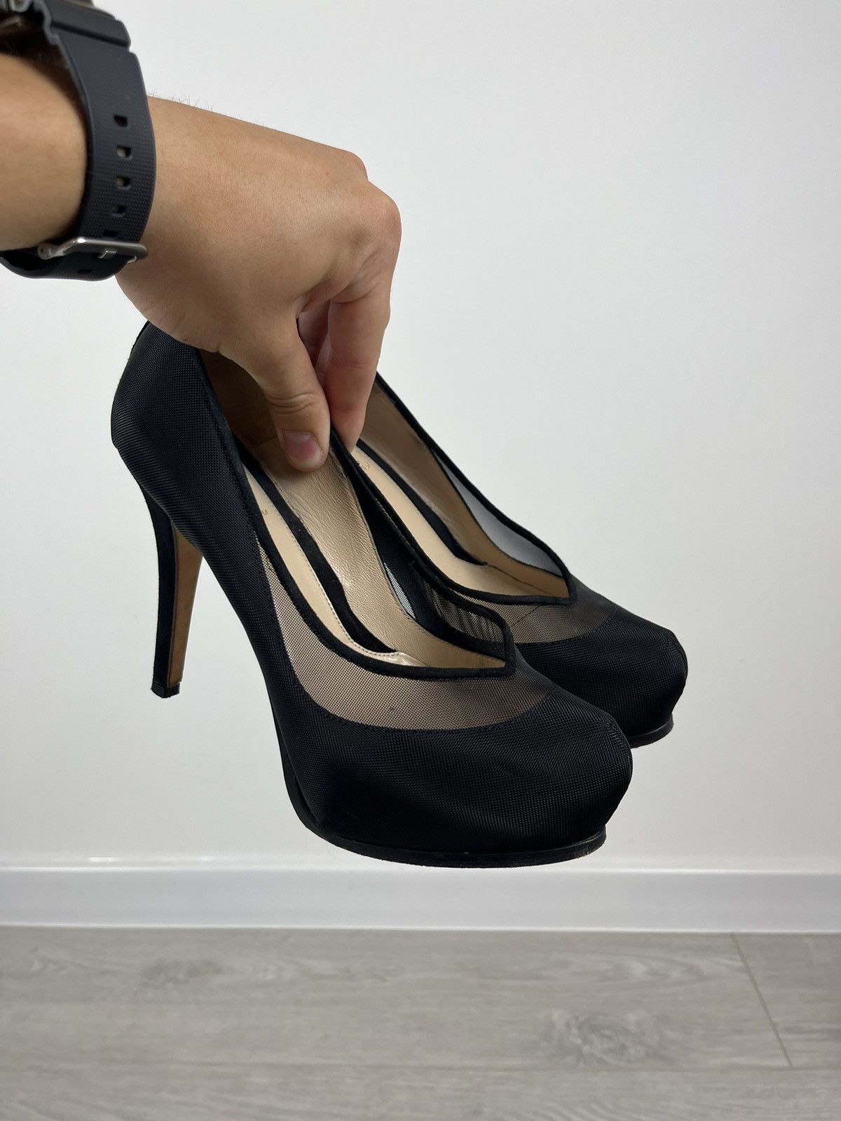 Fendi Fendi Black Mesh Women’s Hi Heels 38 IT Size US 8 / IT 38 - 2 Thumbnail