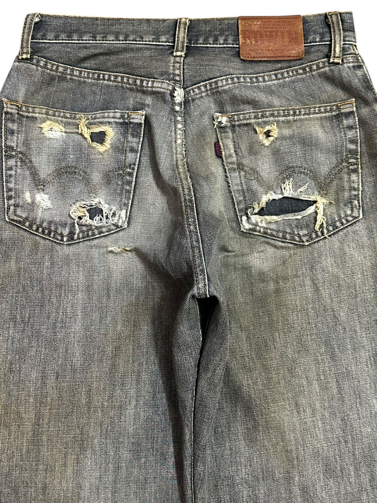 Edwin Vintage Edwin 503 Mud Wash Style Distress Loose Jeans Size US 29 - 5 Thumbnail