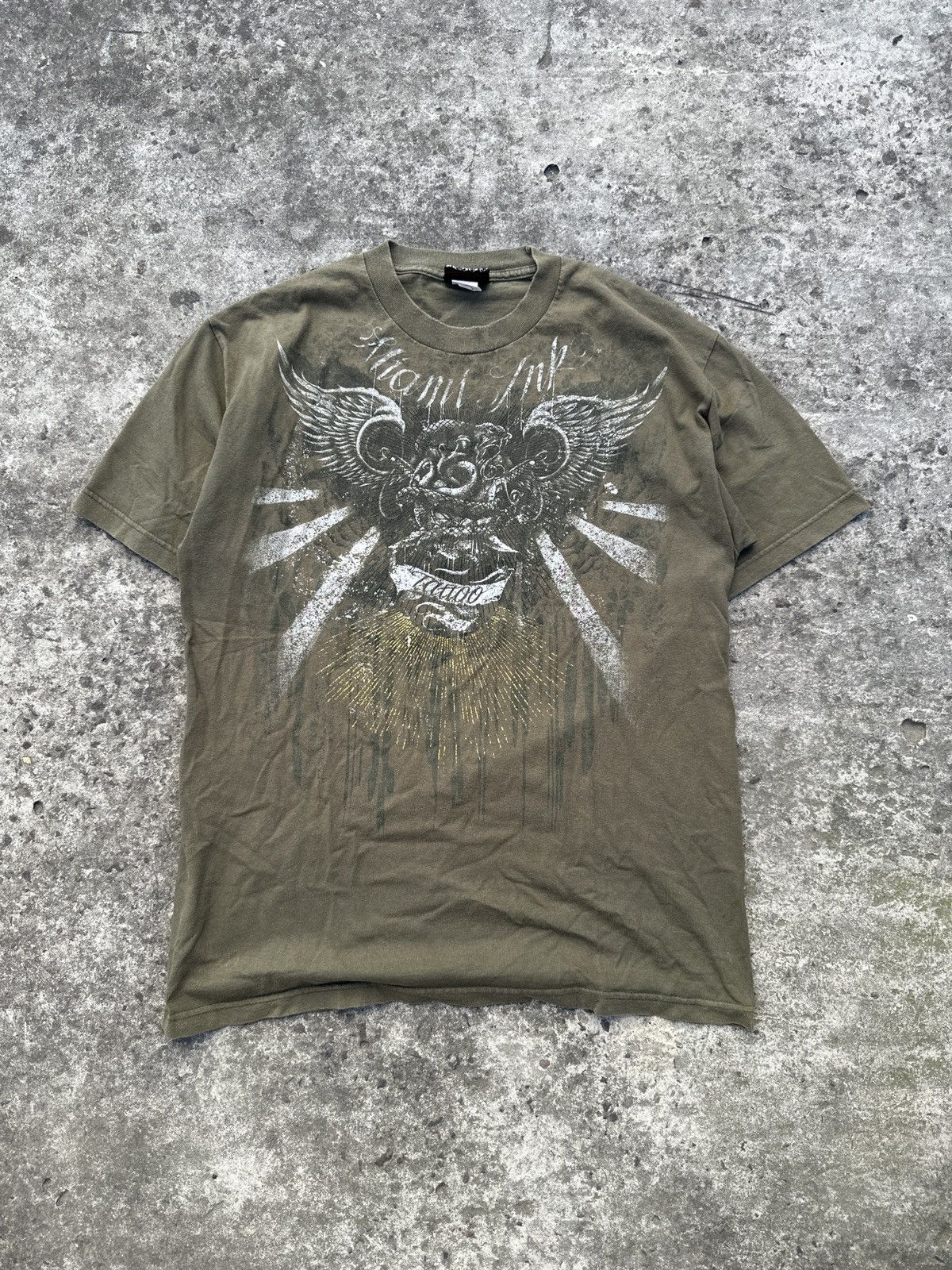 Designer Y2K vintage t-shirt avant garden Ed hardy style Miami ink L Size US L / EU 52-54 / 3 - 1 Thumbnail
