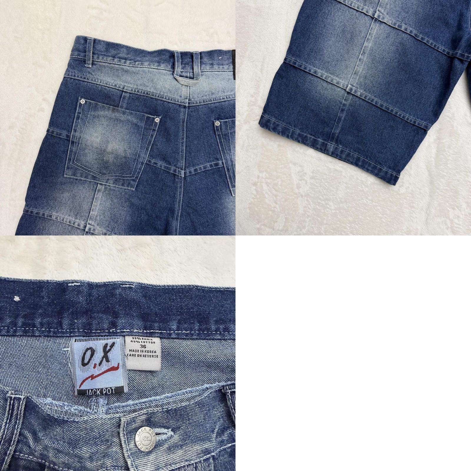 Denime VINTAGE O.X Jackpot Denim Jorts Bermuda Shorts Mens 36 Blue Ramie Cotton Relaxed Baggy Pocketed 90s 00s KS Size US 36 / EU 52 - 9 Thumbnail