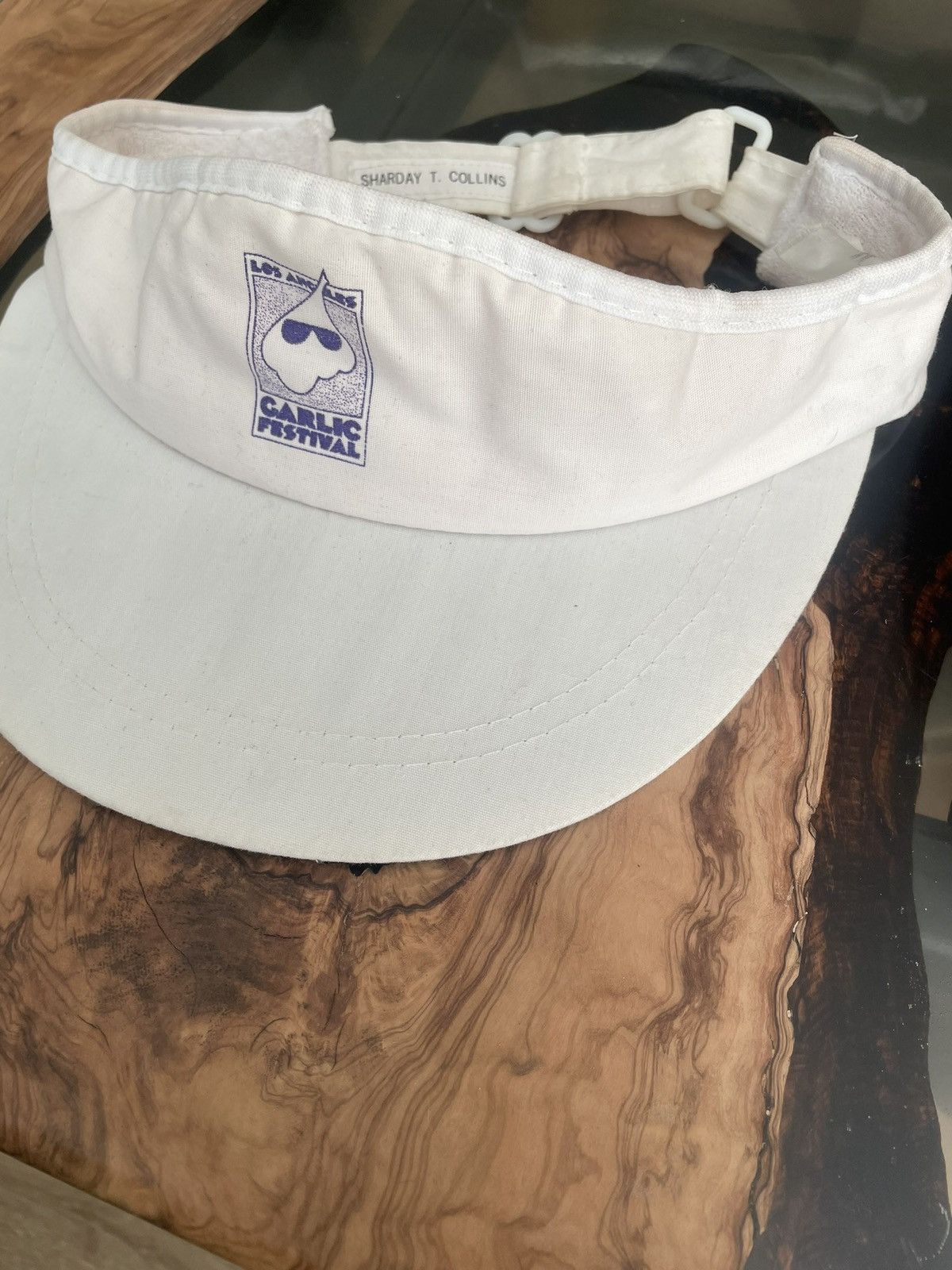 Vintage 1980s Los Angeles Garlic Festival Adjustable Visor Cap Retro Size ONE SIZE - 1 Thumbnail