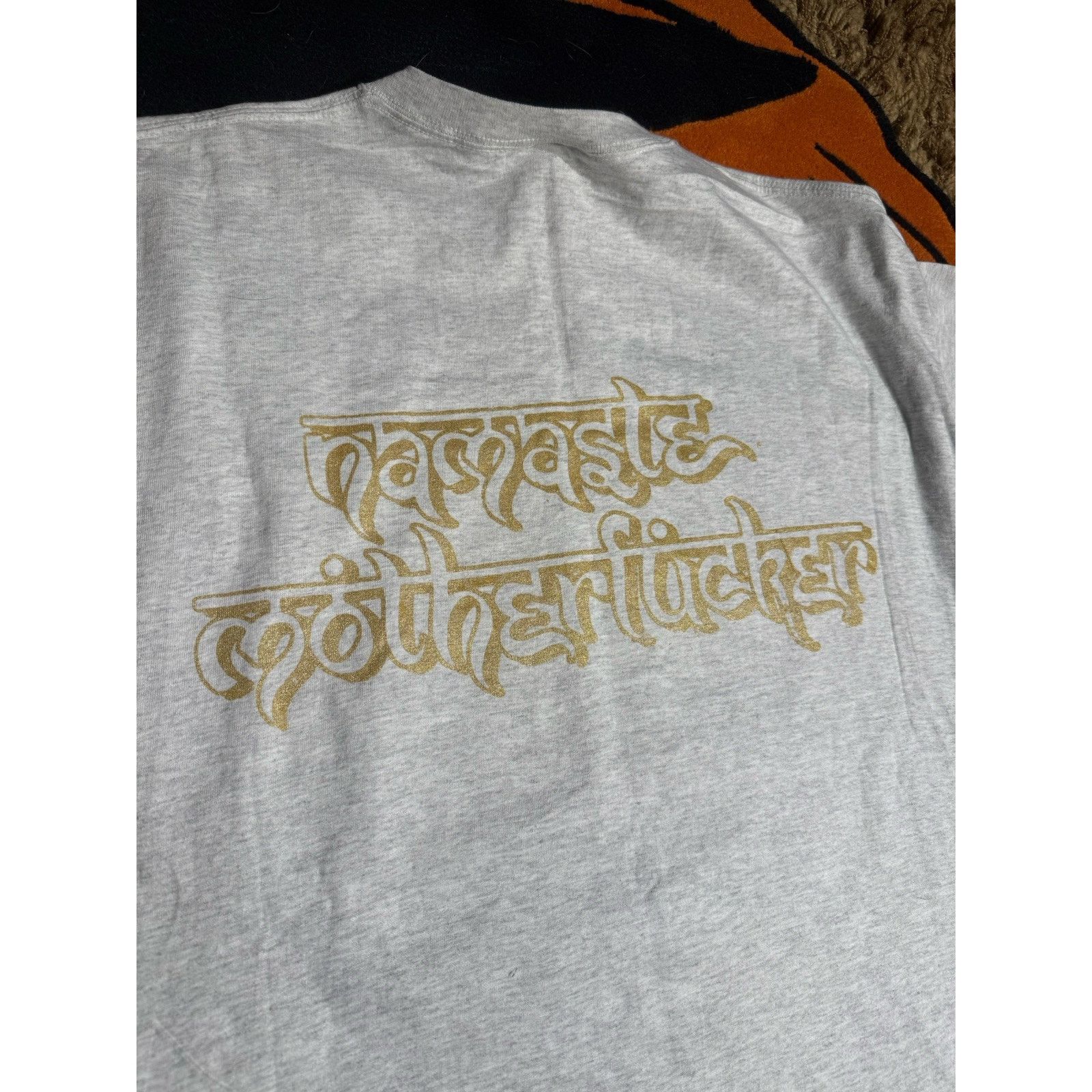 Vintage Don Rock Hand Printed Namaste MF F Cancer Shirt 1/12 Size US XL / EU 56 / 4 - 4 Thumbnail
