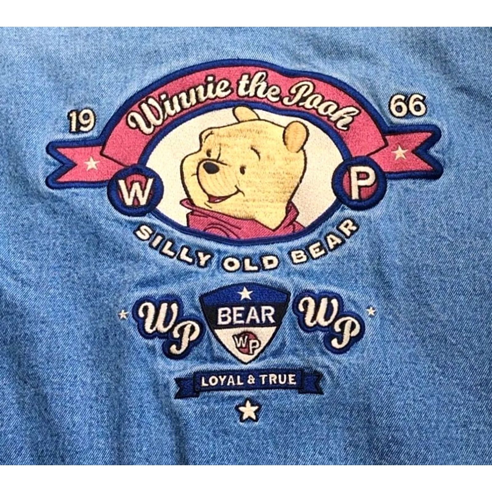 Denime VINTAGE Winnie The Pooh Jacket Varsity Bomber Letterman Denim Quilt Lined XL Mens Size US XL / EU 56 / 4 - 3 Thumbnail