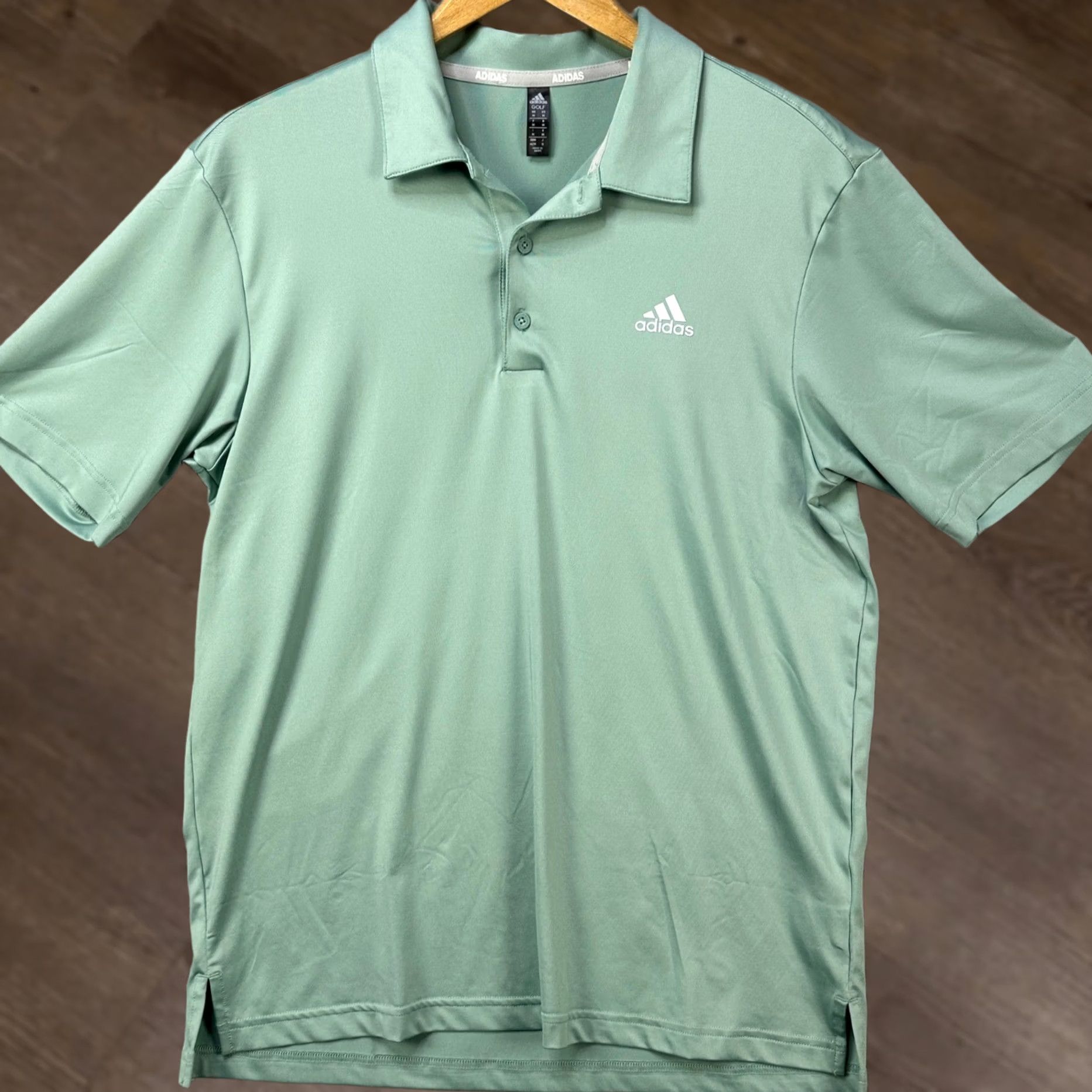 Adidas Adidas Golf Polo Shirt Men Medium Green Short Sleeve Solid Breathable 93% Polyester 7% Spandex EUC Size US M / EU 48-50 / 2 - 1 Thumbnail