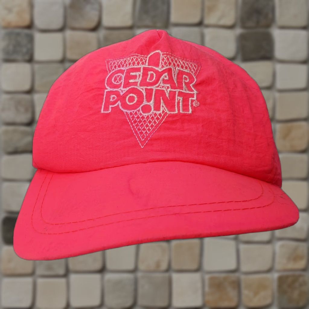 Pinko VINTAGE Cedar Point Pink Neon Nylon Cap Embroidered Retro Snap Back Men Adjustable Pink Size ONE SIZE - 1 Thumbnail