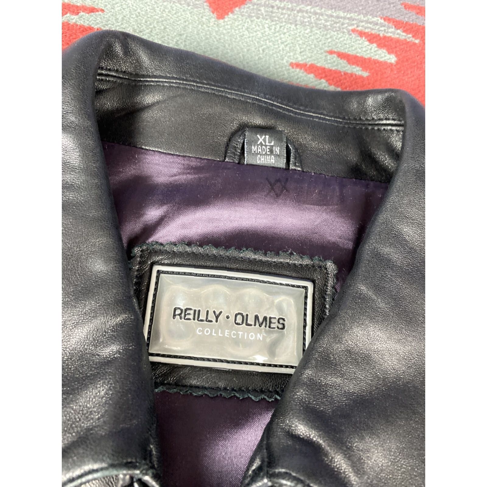 Vintage Reilly Olmes Collection Mens Black Leather Bomber Jacket XL Bomber Size US XL / EU 56 / 4 - 3 Thumbnail