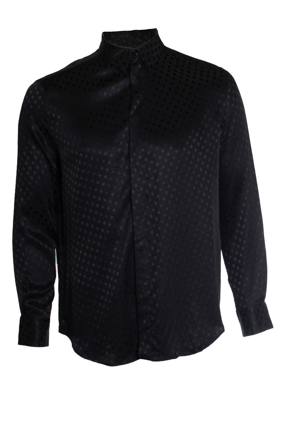 Celine Celine, Black silk polkadot shirt Size US M / EU 48-50 / 2 - 1 Thumbnail