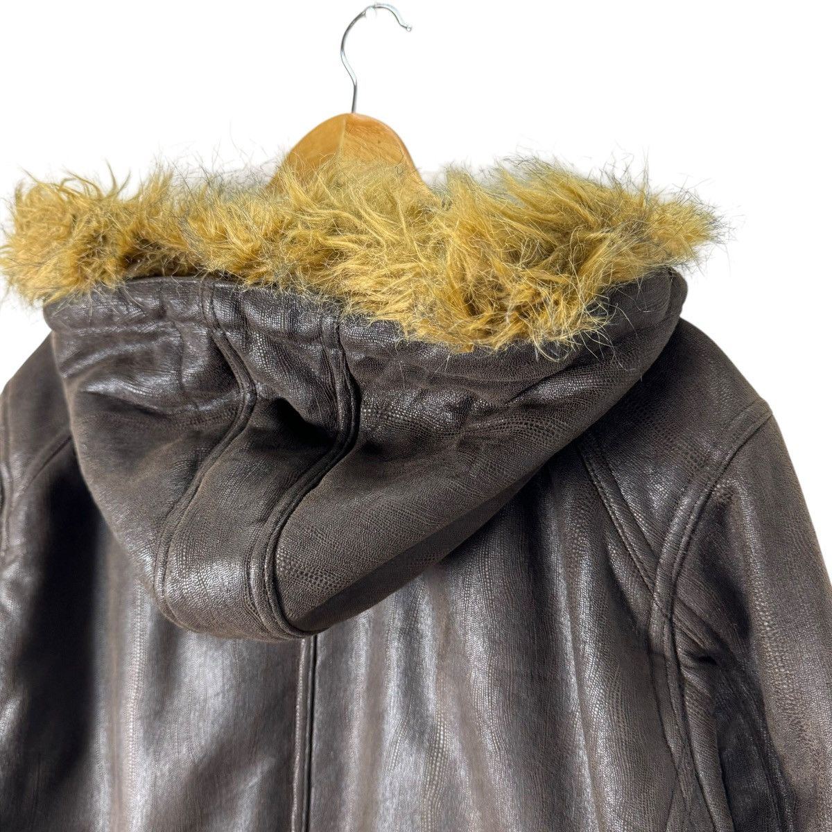 If Six Was Nine ☀️QUARTA COX SYNTHETIC LEATHER FUR HOODIE JACKET Size US L / EU 52-54 / 3 - 6 Thumbnail