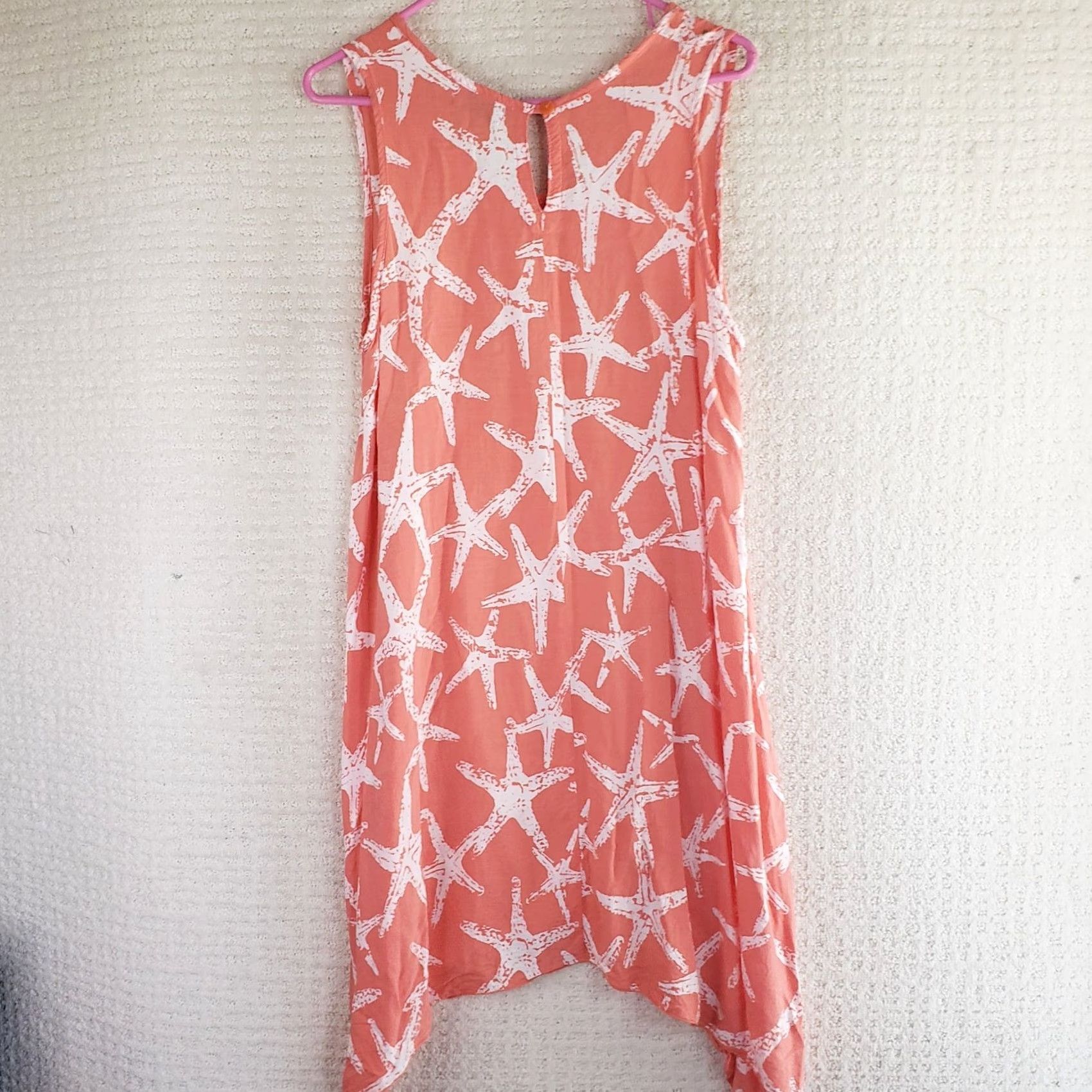Vintage VINTAGE Tybee Island Clothing Co. Womens M Coral Starfish Sleeveless Summer Dress Beach Size M / US 6-8 / IT 42-44 - 6 Thumbnail