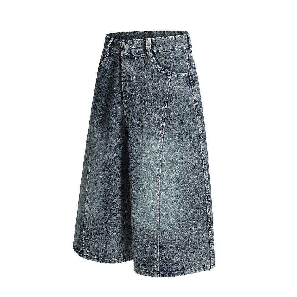 Japanese Brand × Jean Men's plaid lace-up loose punk distressed denim shorts Size US 32 / EU 48 - 3 Thumbnail
