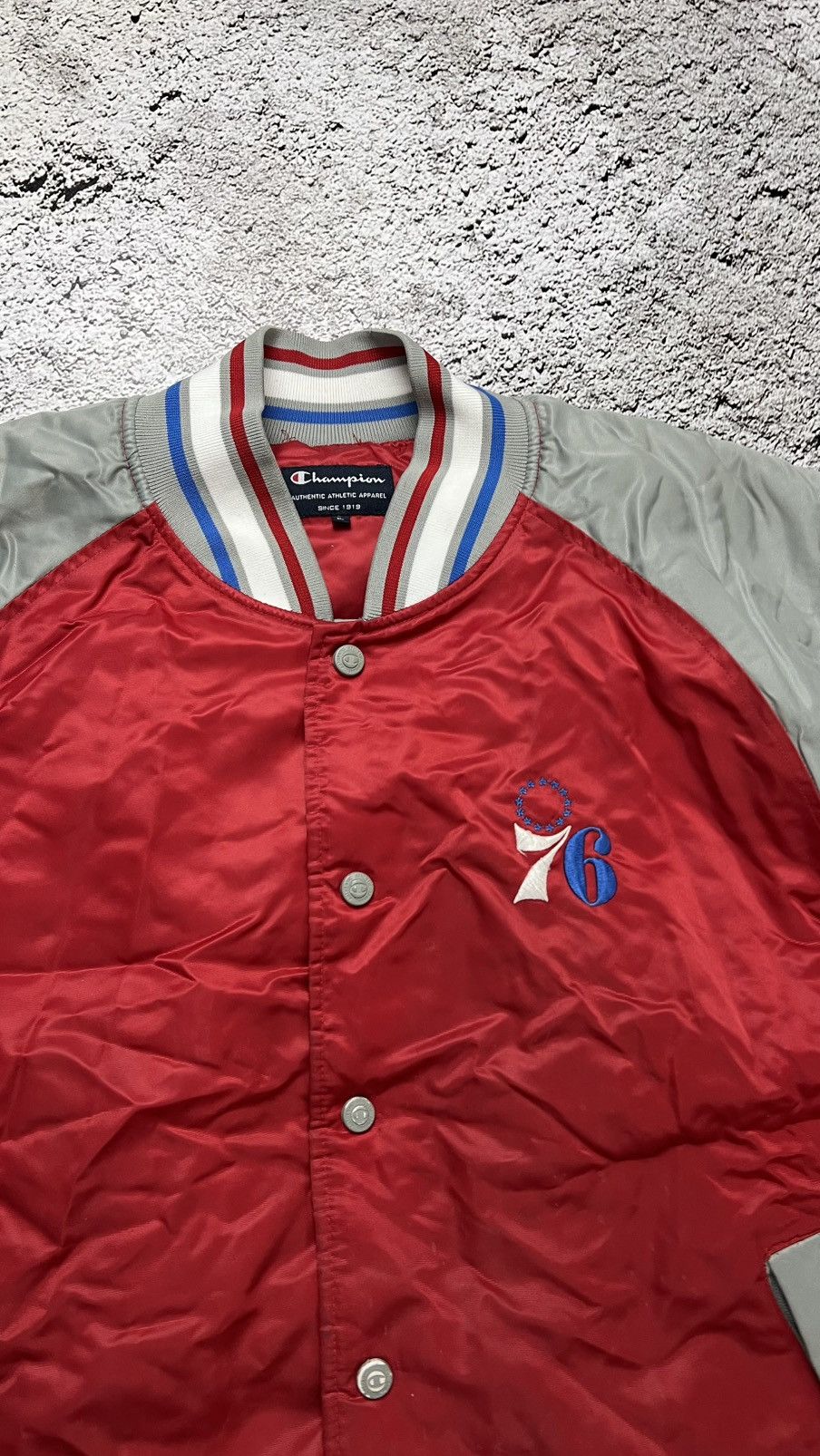 Champion Early 00’s Philadelphia 76ers sixers champion bomber jacket Size US L / EU 52-54 / 3 - 3 Thumbnail