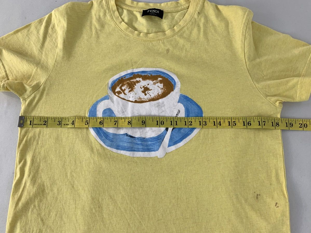 Fendi Fendi Roma Italia Cup Coffee Graphic Screen Printed Tee Size US S / EU 44-46 / 1 - 13 Thumbnail