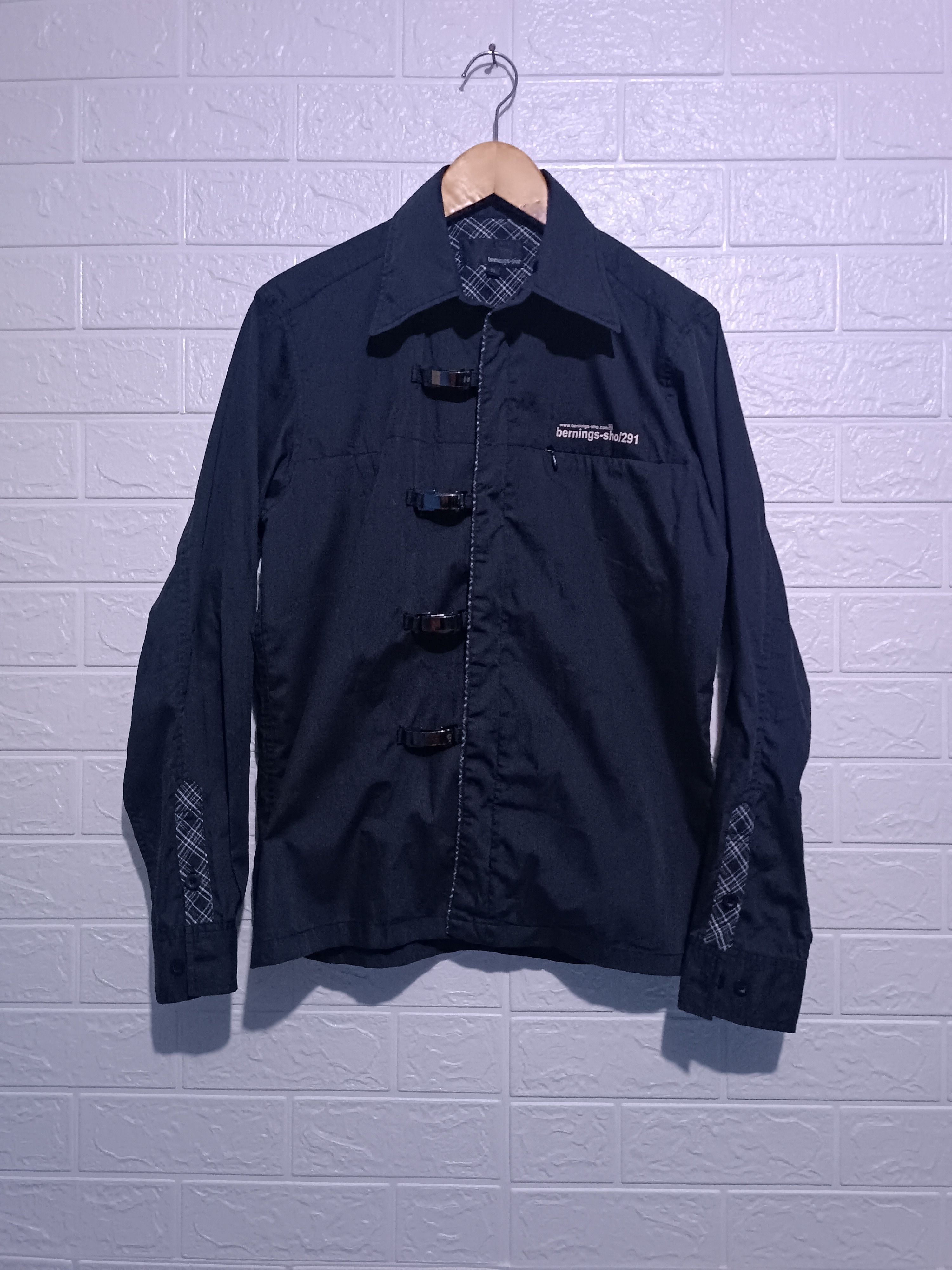 Japanese Brand Vintage BERNINGS SHO Punk Bondage Buckle Longsleeve Shirt Size US M / EU 48-50 / 2 - 1 Thumbnail