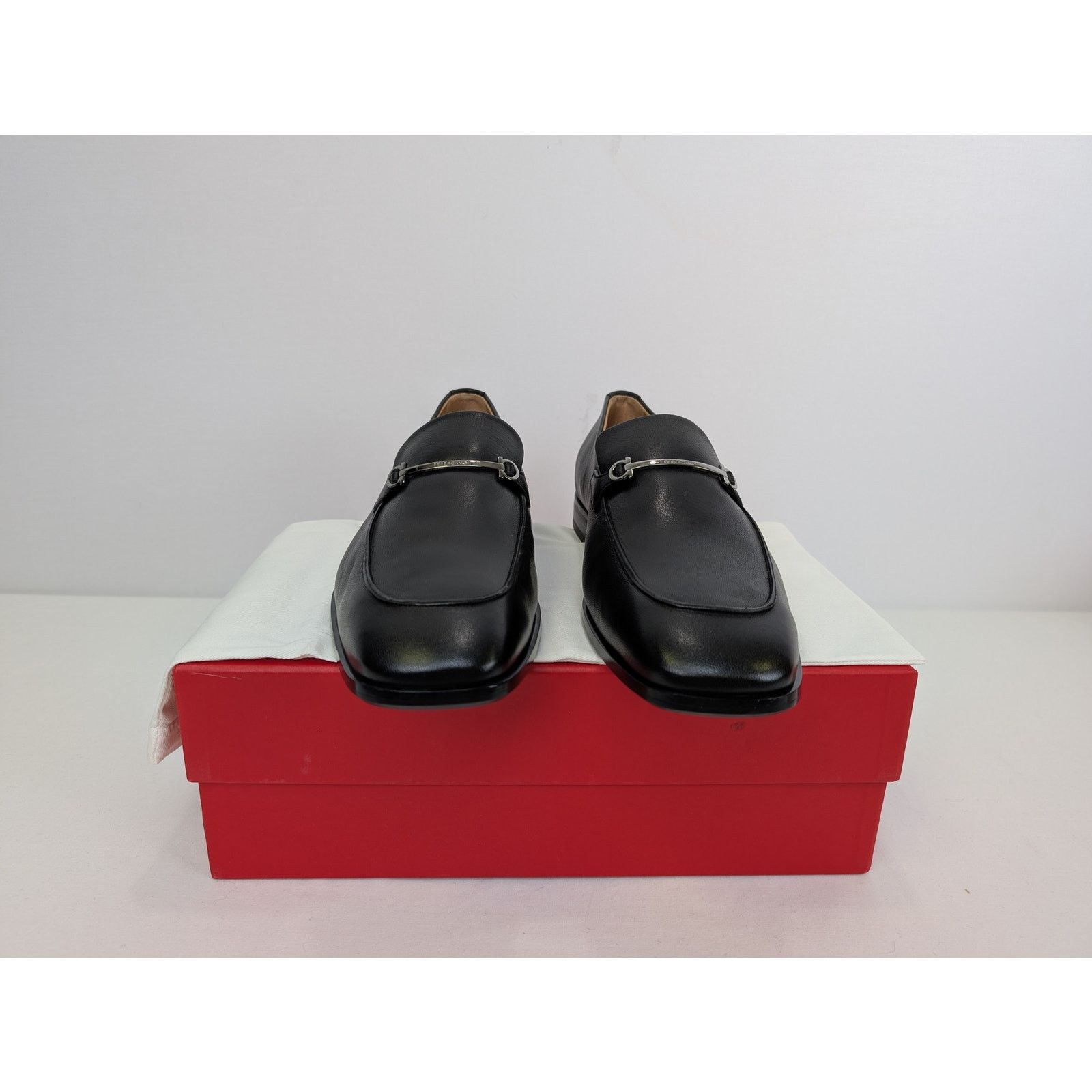 Salvatore Ferragamo o1rshd1 Fedro Leather Loafer shoe Boots in Black 10.5 Size US 10.5 / EU 43-44 - 18 Thumbnail