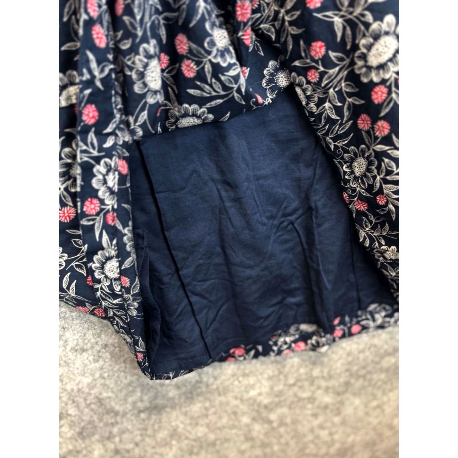 Vintage Seasalt Morvoren Dress Floral Navy UK 14 Fit & Flare Women’s Short Sleeve Knee Length Casual Party Size XL / US 12-14 / IT 48-50 - 5 Thumbnail