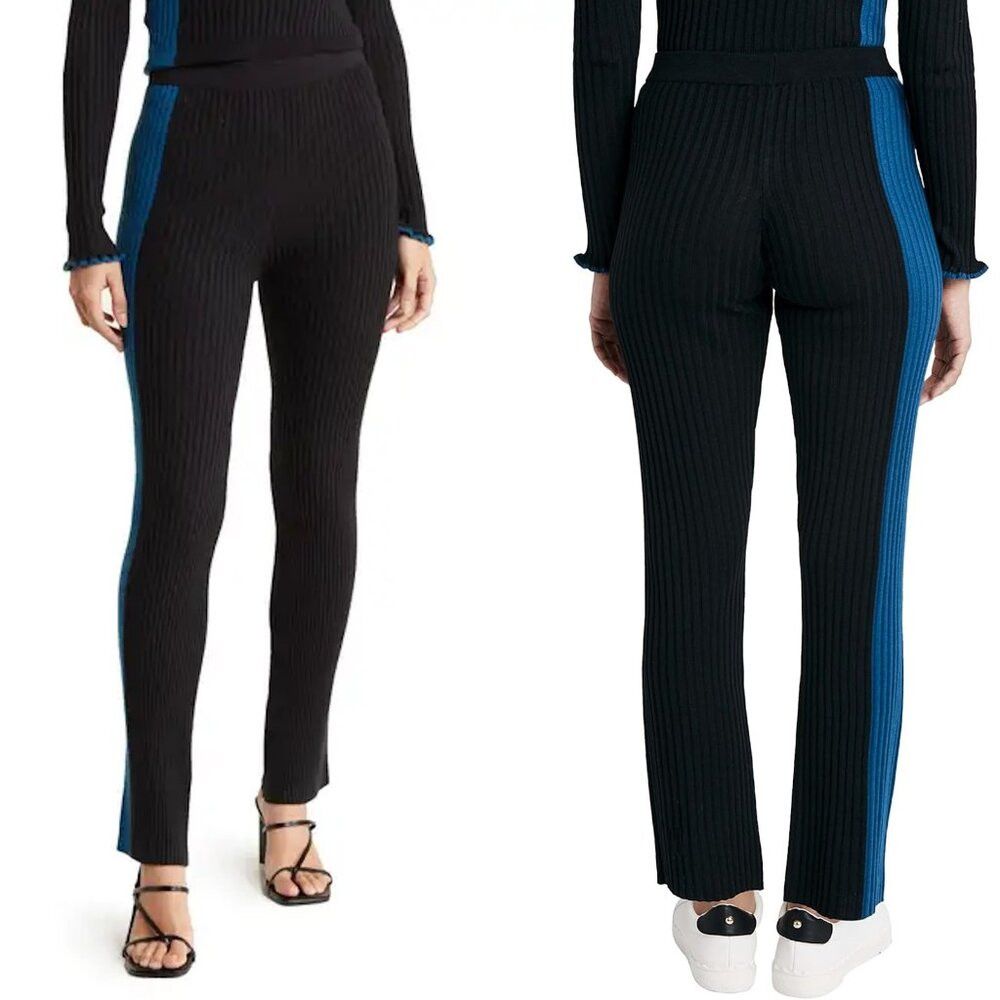 Other NWT New $98 BCBGeneration Stripe Knit Sweater Black Blue Pa Size 36" / US 14 / IT 50 - 1 Thumbnail