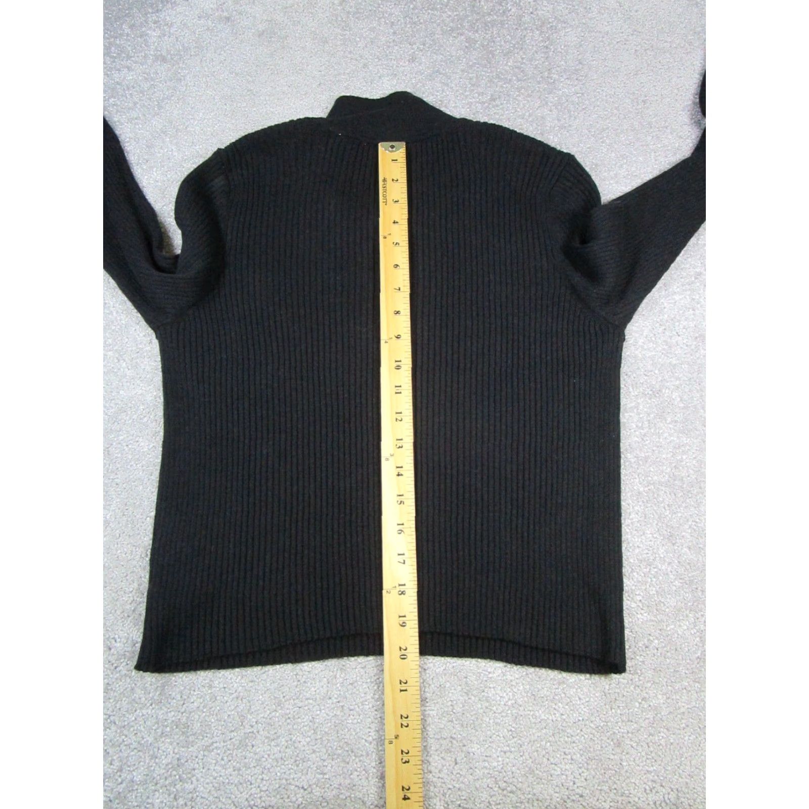 Vintage Maeve Sweater Womens Large Petite Black Ribbed Cotton Blend Pullover Size L / US 10 / IT 46 - 7 Thumbnail