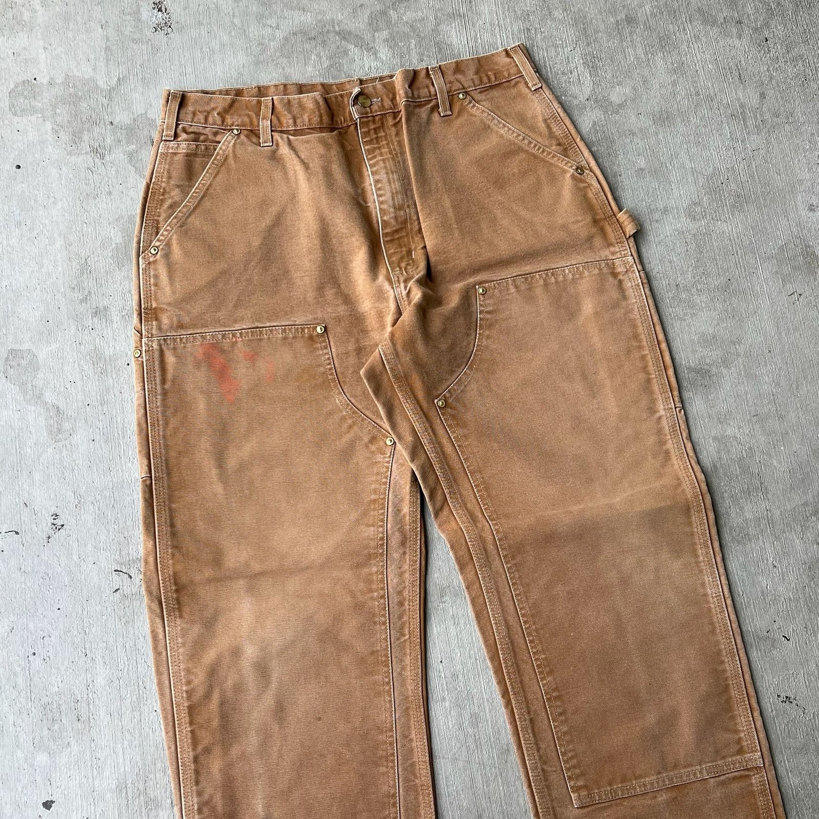 Carhartt × Vintage Carhartt brown double knee work wear carpenter pants Size US 34 / EU 50 - 2 Thumbnail