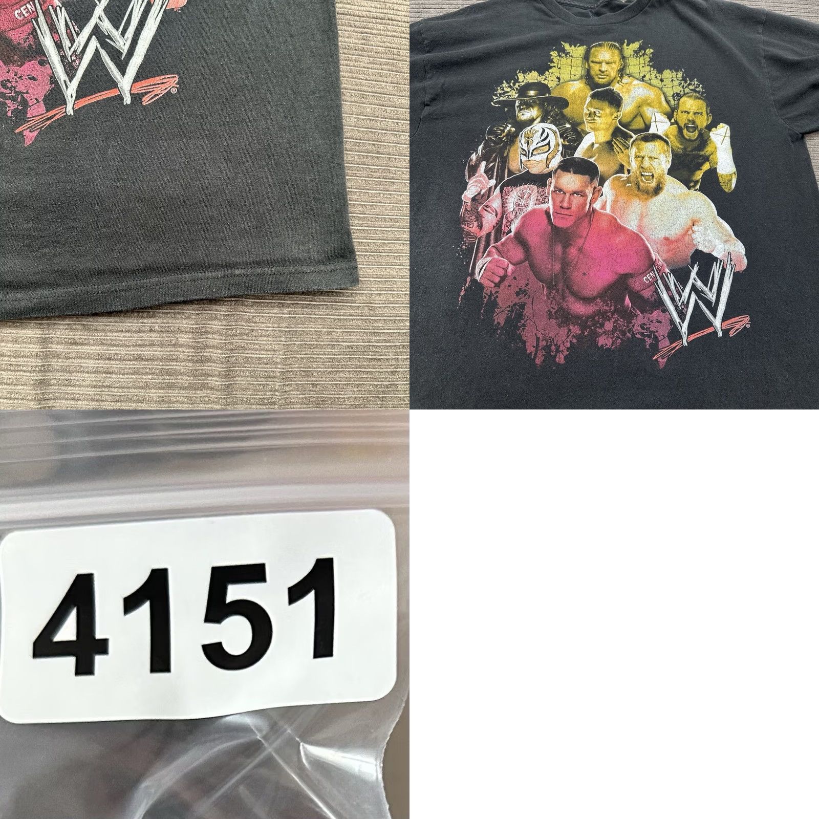 X-LARGE WWE John Cena Collage Black Graphic T-Shirt Men XL X-Large Cotton Wrestling Shirt XL Men's Black Cena Logo Graphic Print Sports Tee Size US XL / EU 56 / 4 - 8 Thumbnail