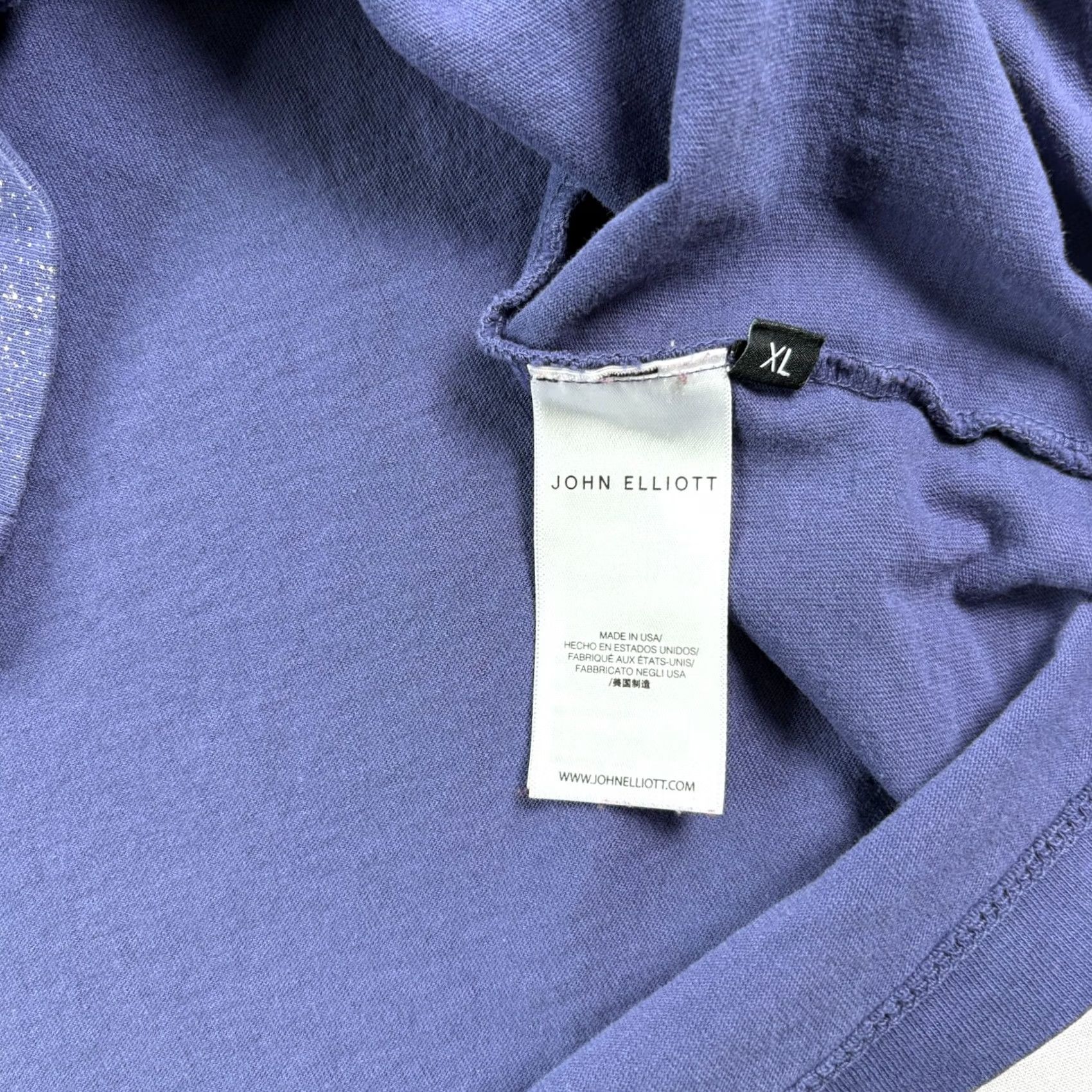 John Elliott John Elliott Blue Cotton Crew Neck Short Sleeve Pocket Tee Mens XL Size US XL / EU 56 / 4 - 6 Thumbnail