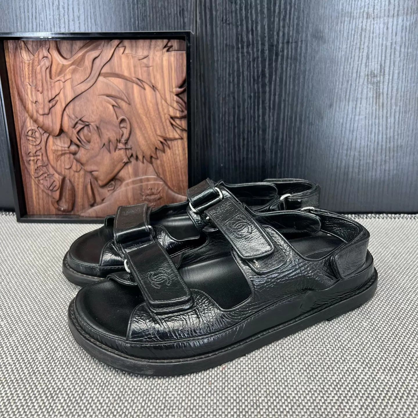 Chanel Chanel Women's Velcro Sandals 38 Near New Original Box Size US 7.5 / IT 37.5 - 1 Thumbnail