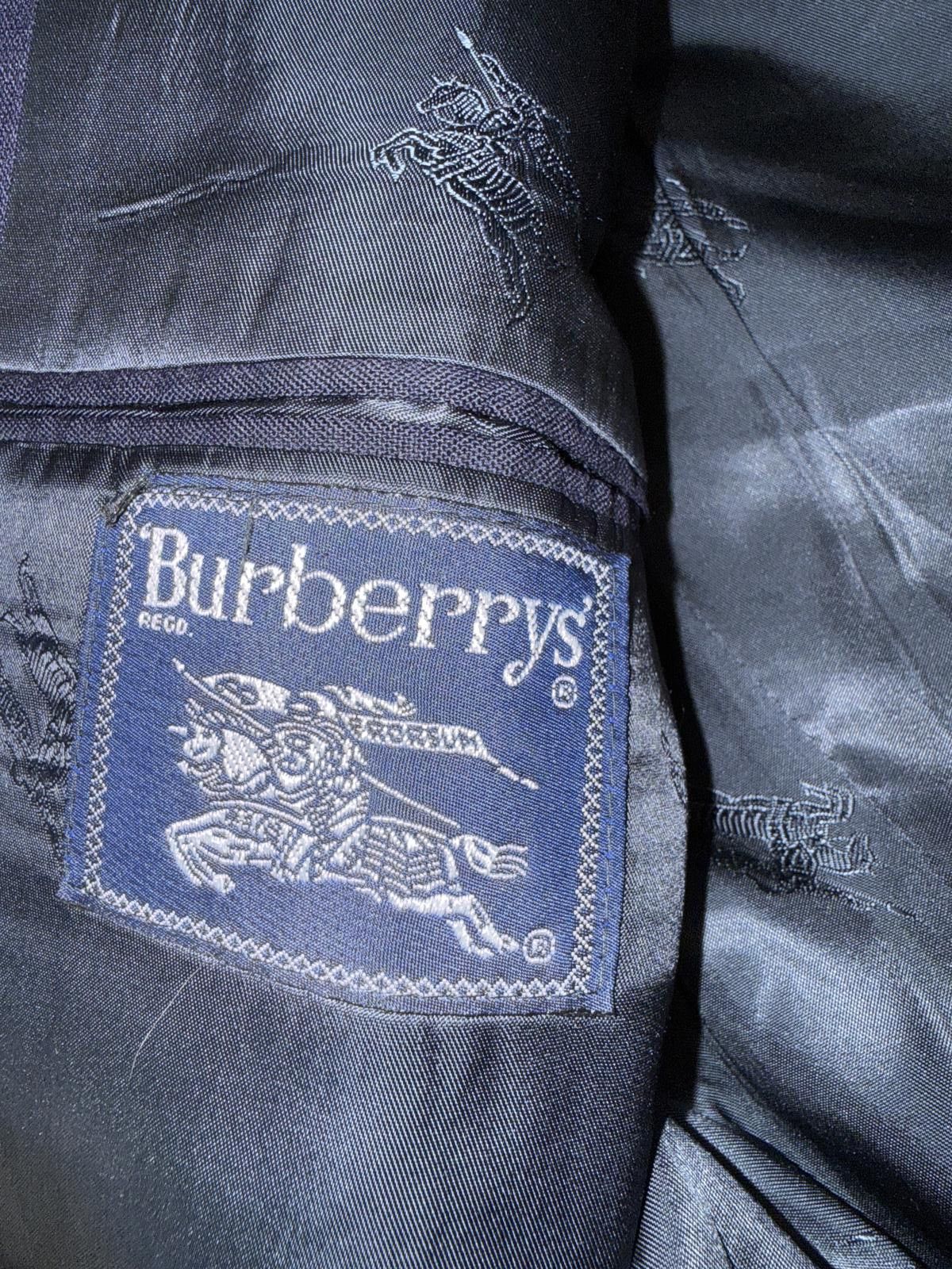 Burberry Burberry Mens Navy Blue Suit Jacket Blazer wool Size 40R - 9 Thumbnail