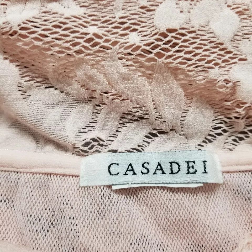 Casadei Casadei Blouse Womens Medium Pink Lace Floral Size M / US 6-8 / IT 42-44 - 6 Thumbnail