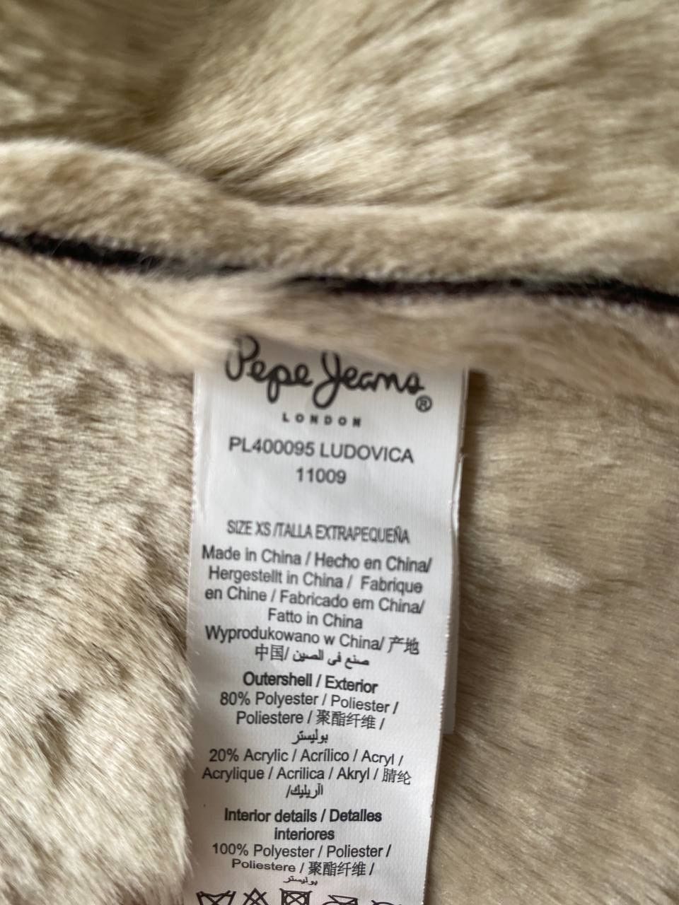 Pepe Jeans Ludovica Faux Shearling Aviator Jacket XS