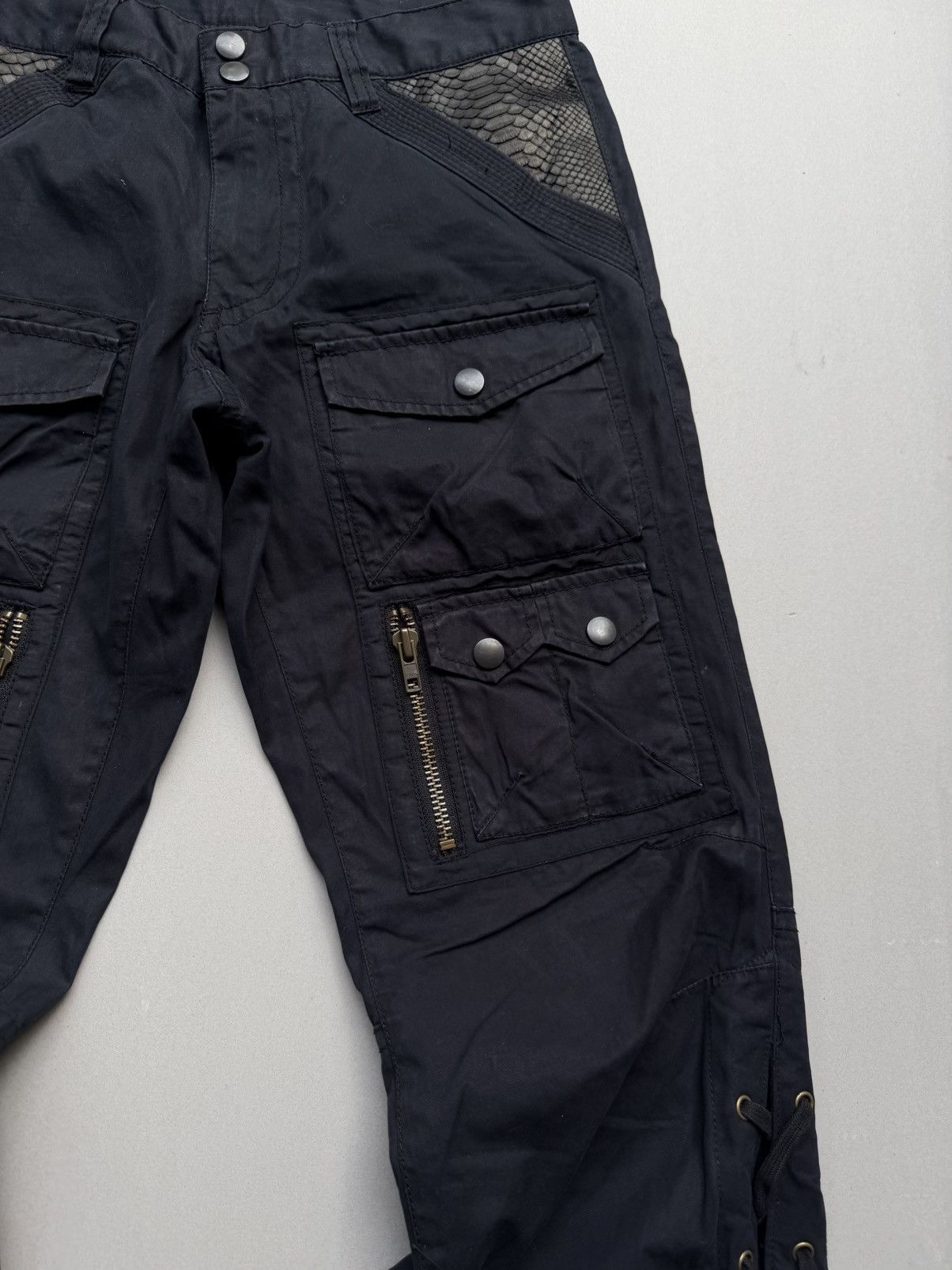 Japanese Brand Comme ca ism lace up flare cargo pants Size US 29 - 2 Thumbnail