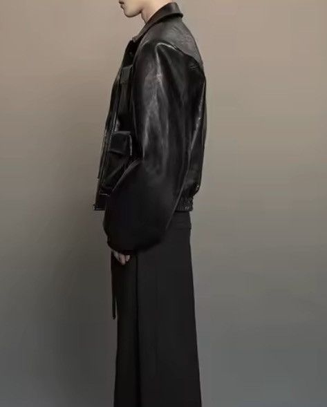 Japanese Brand Distressed Oversized PU Leather Bomber Jacket Size US M / EU 48-50 / 2 - 3 Thumbnail