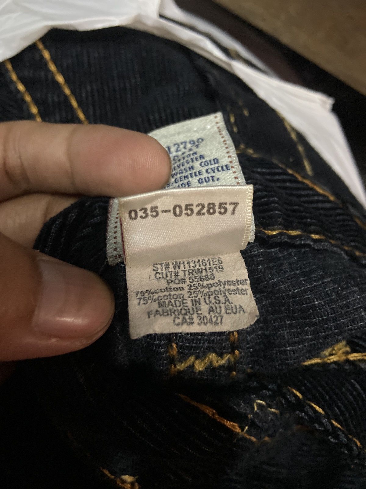 True Religion Vintage flare corduroy pant, made in USA