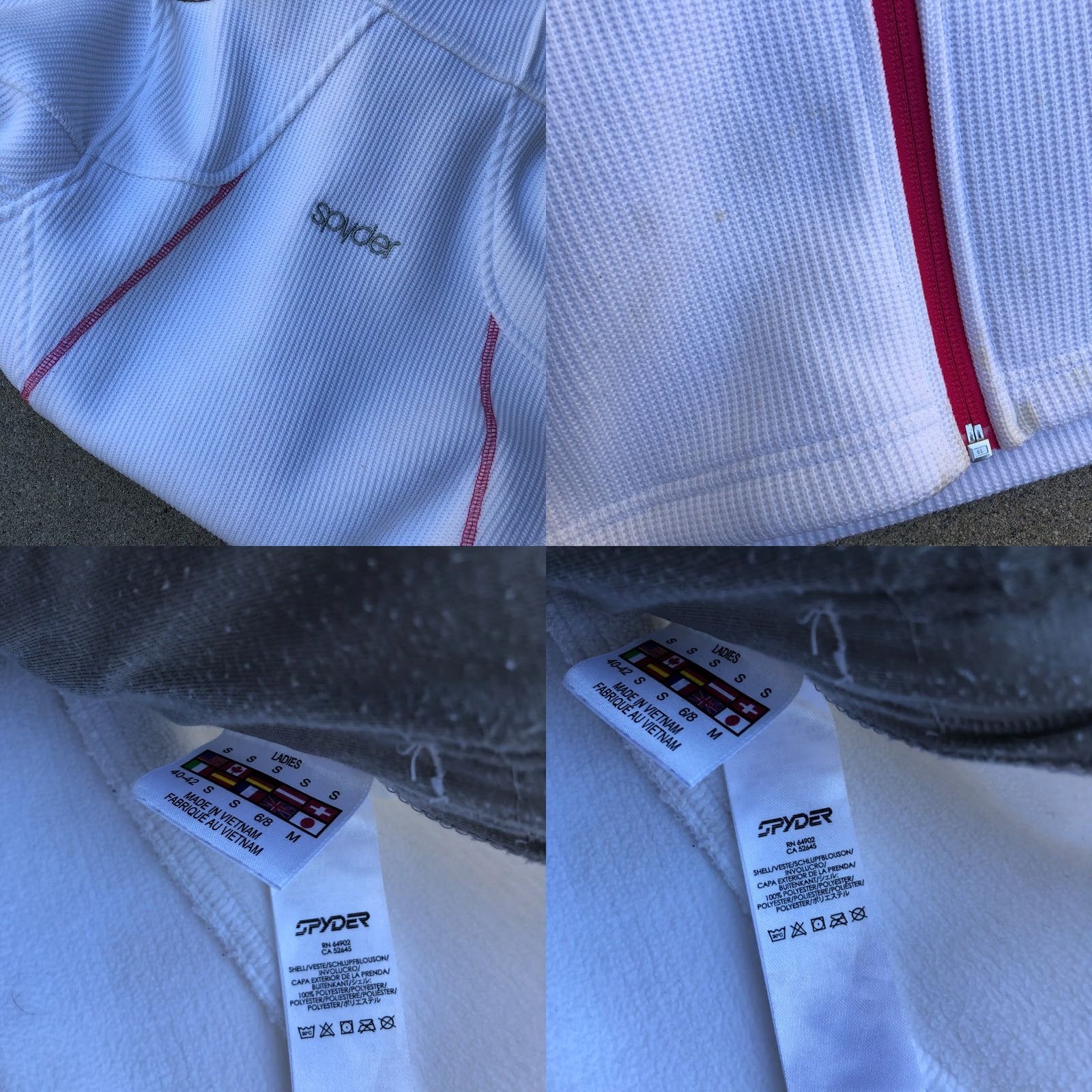 Spyder Spyder Core Sweater Jacket Women's Small White Waffle Thermal Full Zip Size S / US 4 / IT 40 - 8 Thumbnail