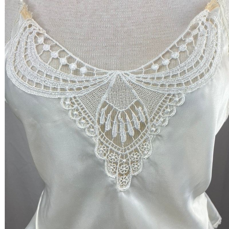 Vintage VTG INDULGENCE Ivory Satin Teddy Bodysuit Lingerie (M) Y2K Size ONE SIZE - 2 Thumbnail