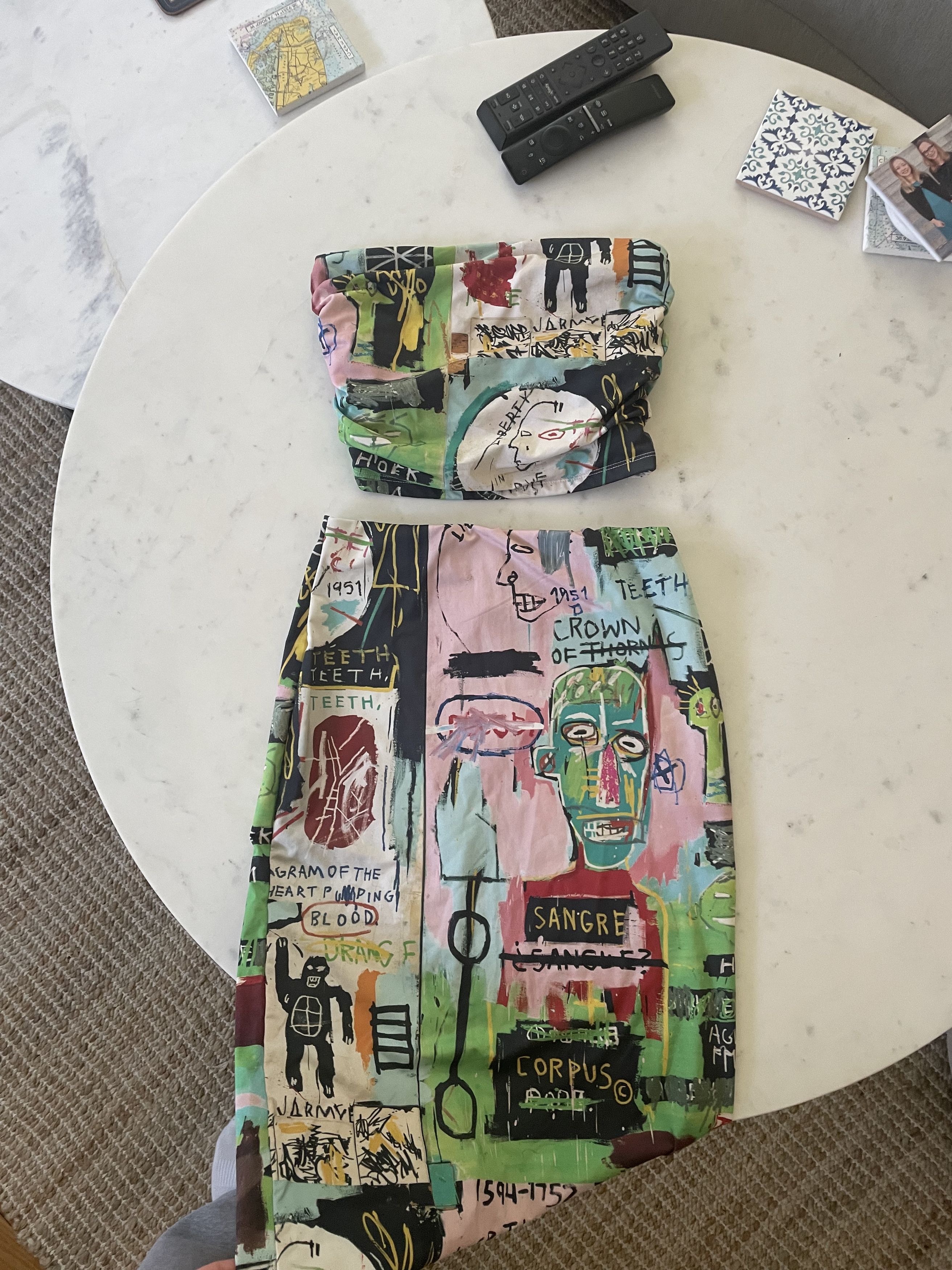 basquiat two piece set bershka artistic