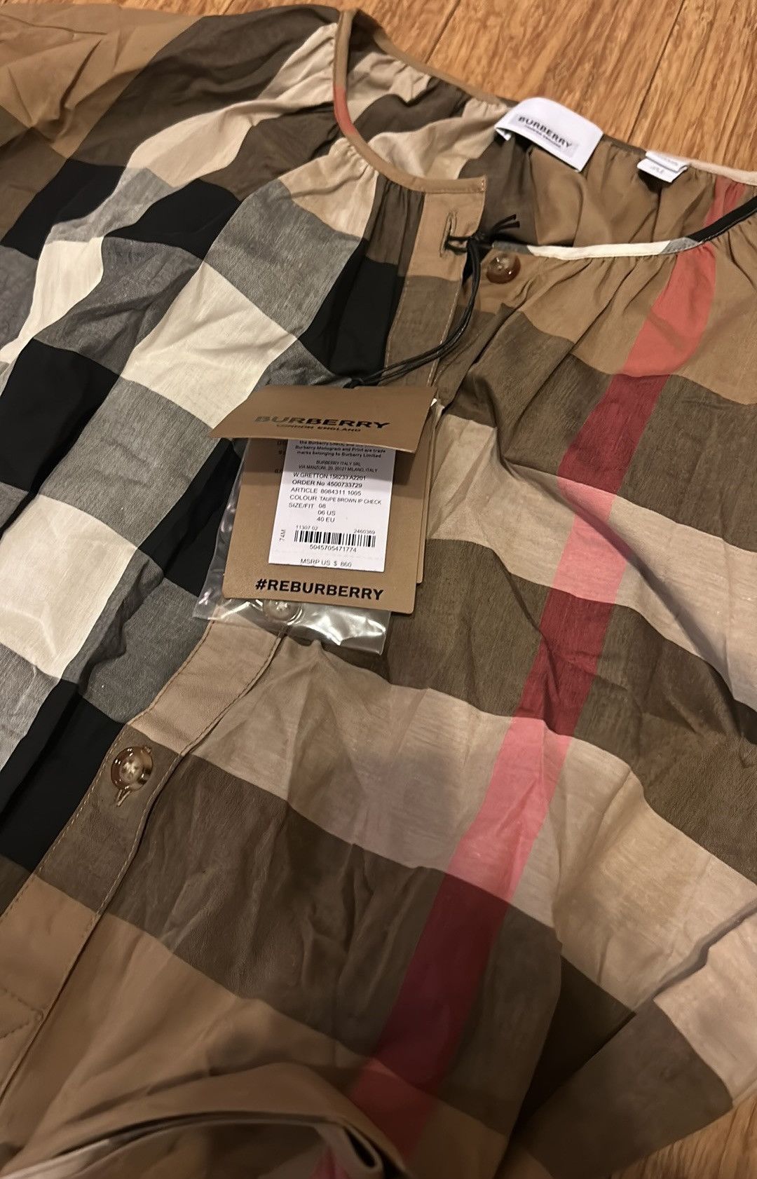 Burberry Burberry Round Neck Taupe Brown IP Check Cotton Belted Dress Size M / US 6-8 / IT 42-44 - 3 Thumbnail