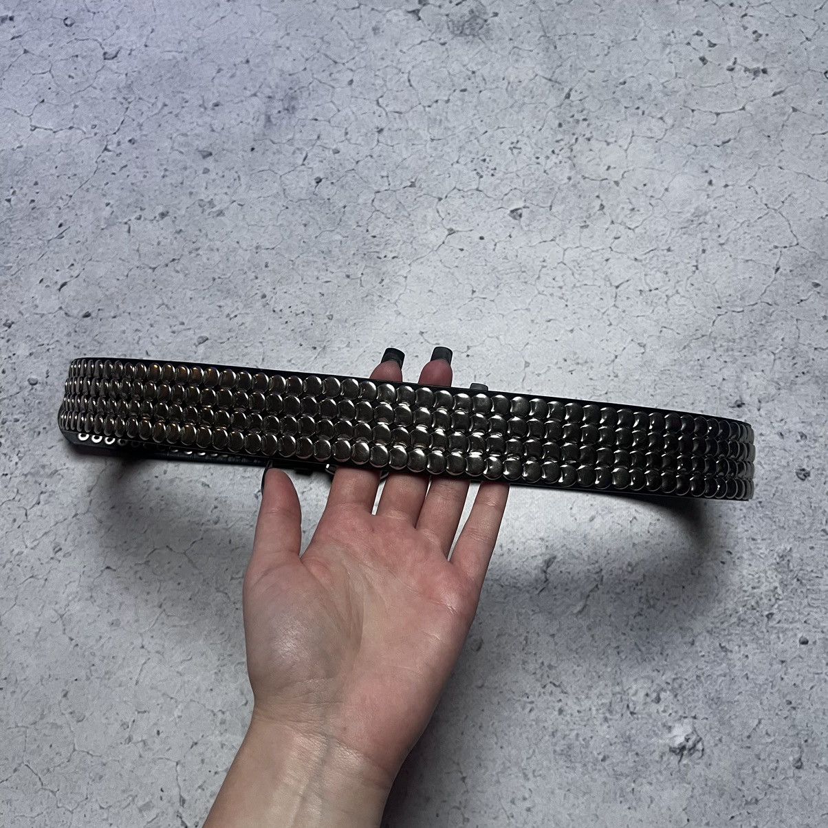 Designer × Vintage B.B. Simon Style Leather Belt With Crystals Avant Garde Size ONE SIZE - 3 Thumbnail